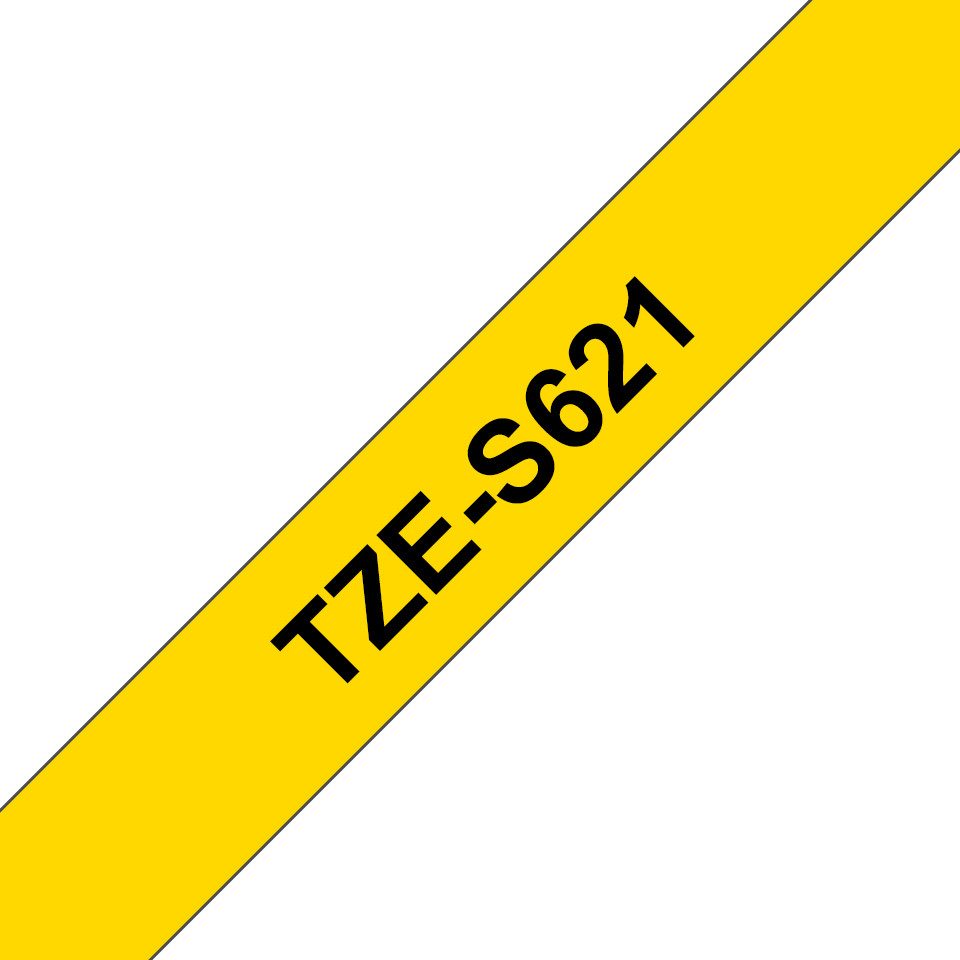 Brother Schriftband TZe-S621 (lam) Schwarz auf Gelb BxL 9 Tintenpatrone