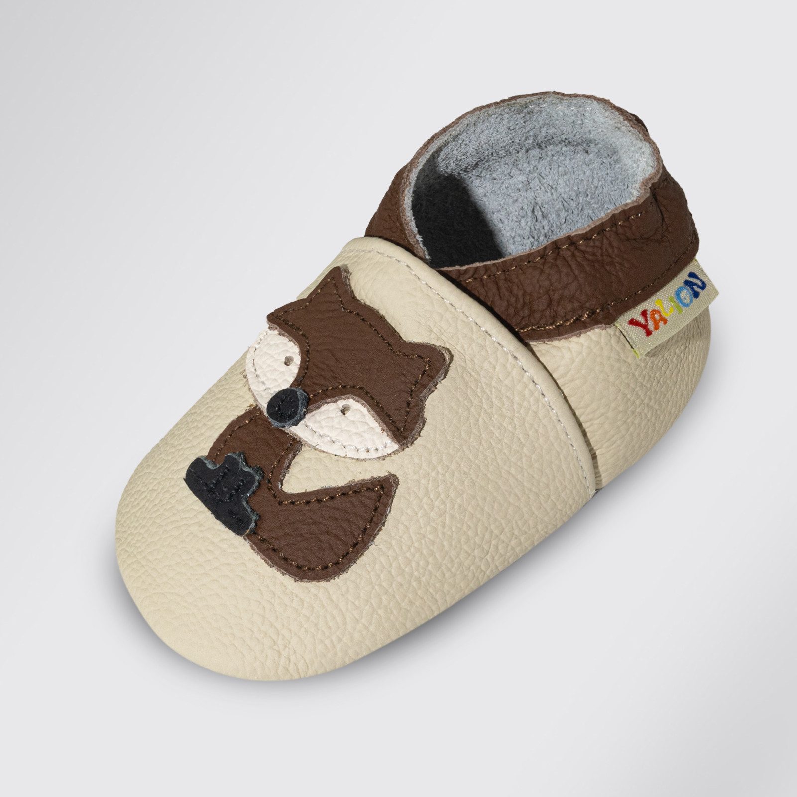 Yalion Weiche Leder Lauflernschuhe Hausschuhe Lederpuschen Fuchs Krabbelschuh