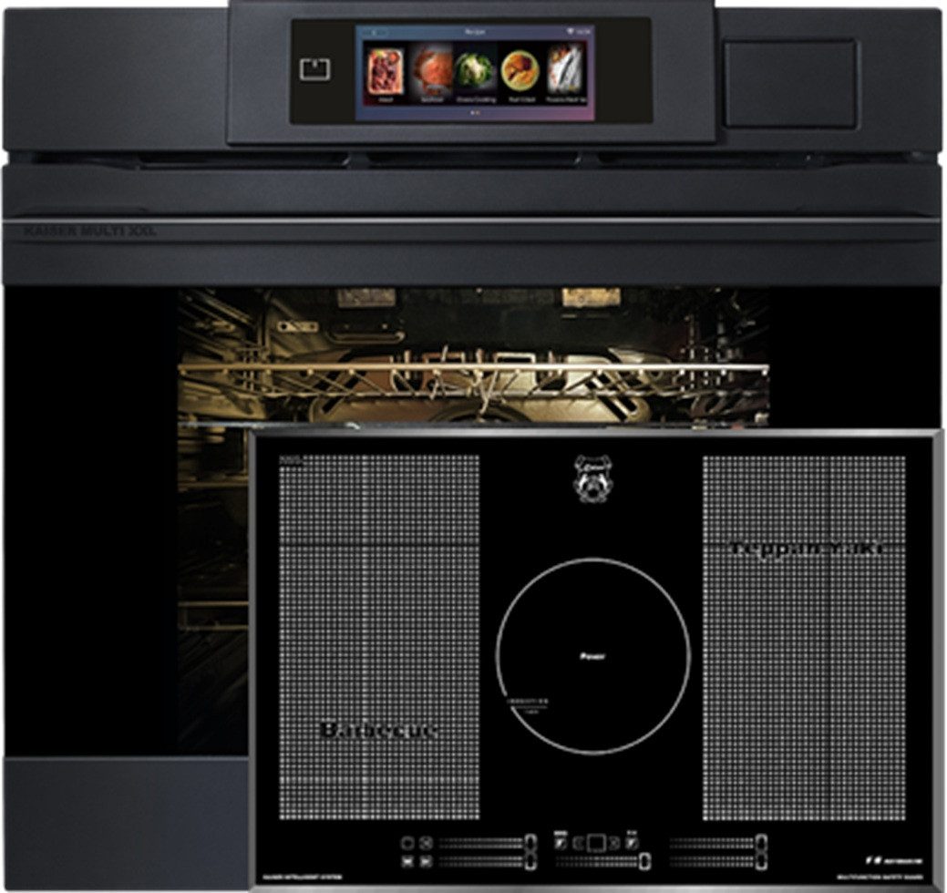 Kaiser Küchengeräte Backofen-Set Herd Set Autark XXL Multi 37,Multifunktions-Elektro-Dampfbackofen mit Dampfreinigung, 60 cm+ Induktionskochfeld 77 cm EH 6341+KCT 777 FI La Perle, mit 1-fach-Teleskopauszug