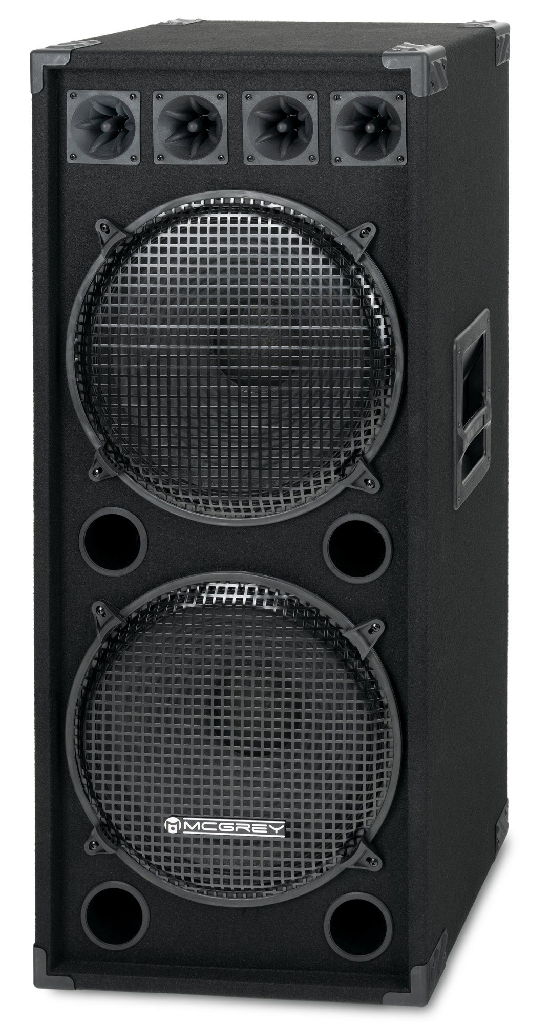 McGrey DJ-2522 2-Etagen DJ PA Box Tower Party-Lautsprecher (N/A, 750 W, 2-Wege System mit 2x 38cm (15 zoll) Subwoofer und 4x Piezo-Hochtönern)