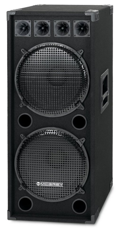 McGrey DJ-2522 2-Etagen DJ PA Box Tower Party-Lautsprecher (N/A, 750 W,  2-Wege System mit 2x 38cm (15 zoll) Subwoofer und 4x Piezo-Hochtönern)