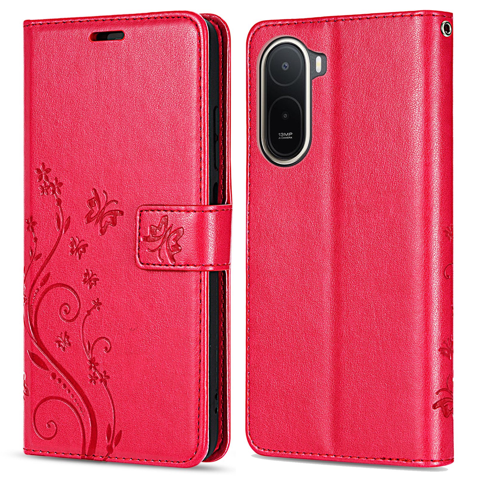 betterfon Handyhülle für Xiaomi Modelle Hülle mit [Kartenfächern], Bookstyle-Hülle: Magnetverschluss 3 Kartenfächer & Standfunktion – Bild 4 von 5