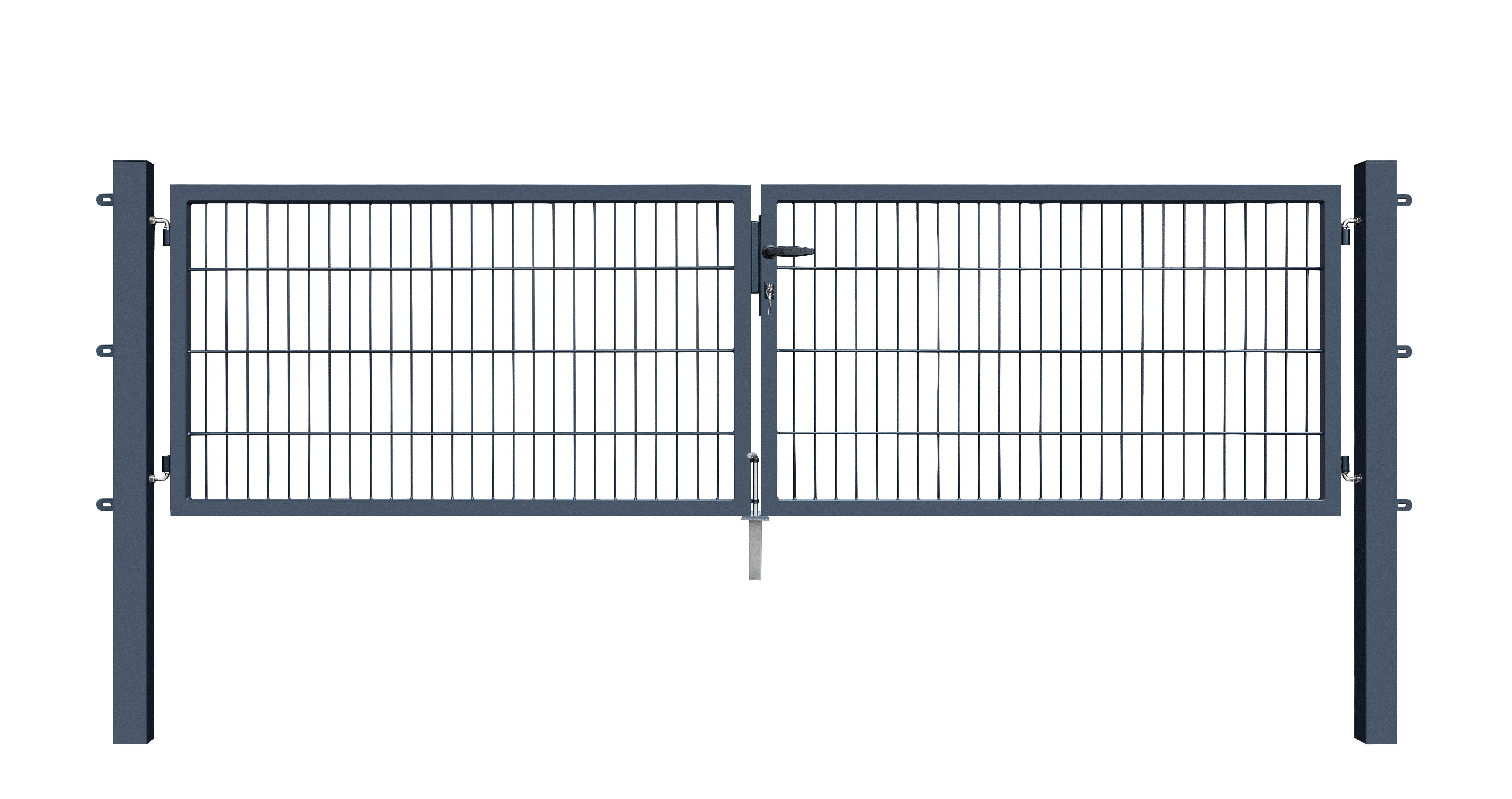 Gartentor 300 x 80 cm Doppelstabmatten Gartentor Doppeltor Basic 6/5/6 mm