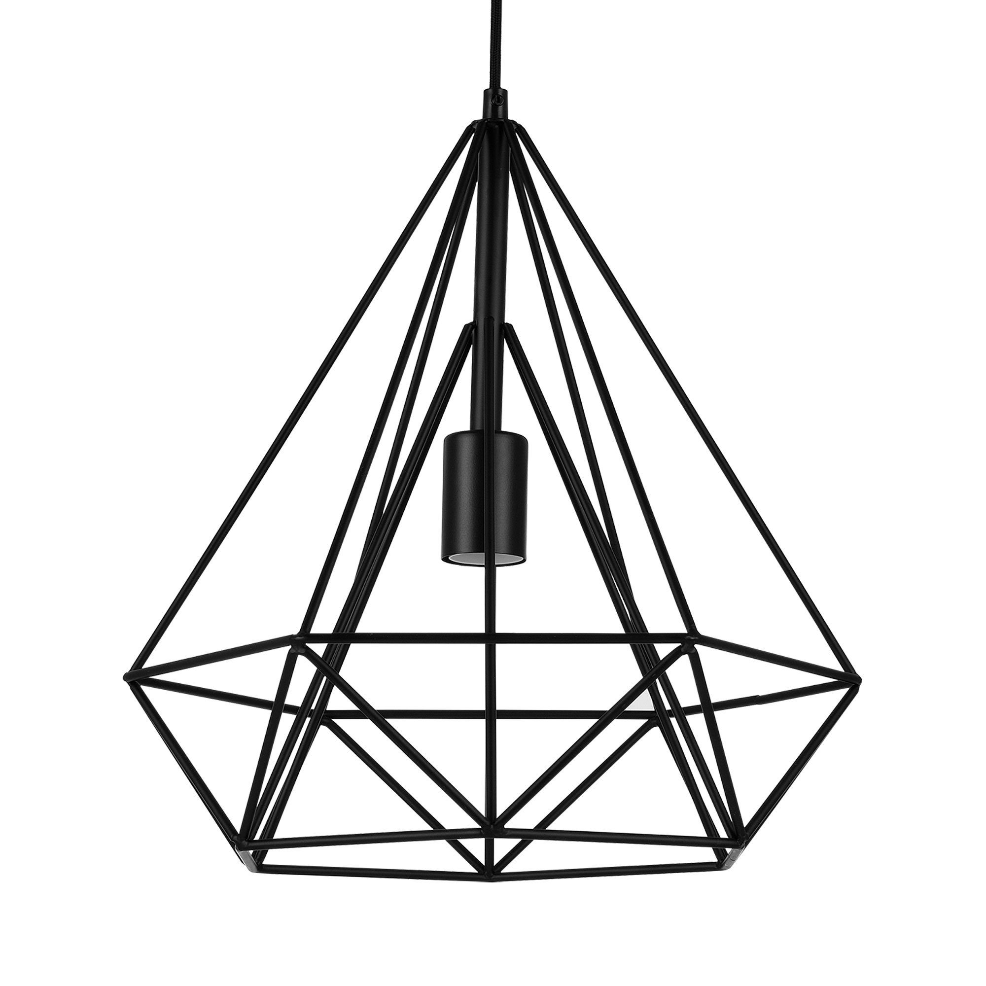 lux.pro Industrial Pendelleuchte Hängeleuchte, Design schwarz und - ohne im Vintage Leuchtmittel, »Diamond«
