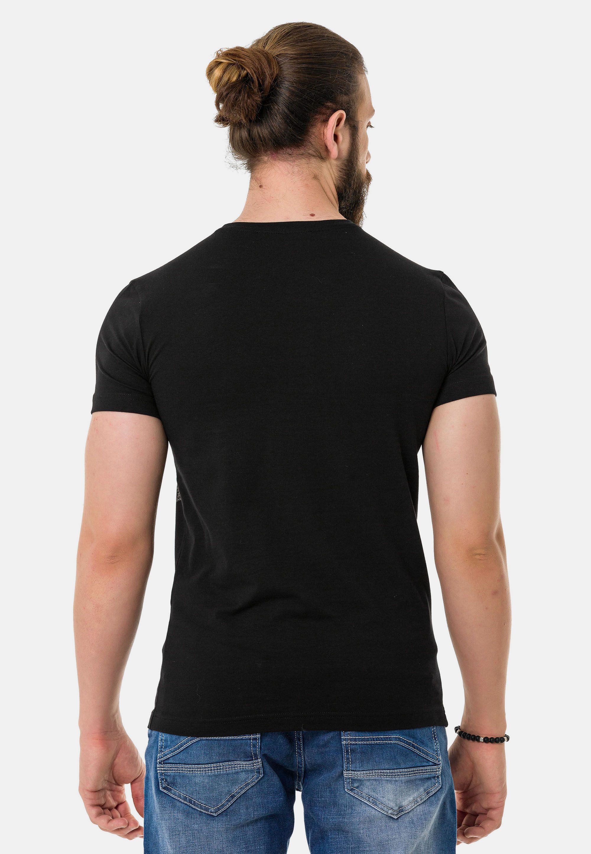 Cipo & Baxx T-Shirt T-Shirt mit Löwen-Grafikdruck