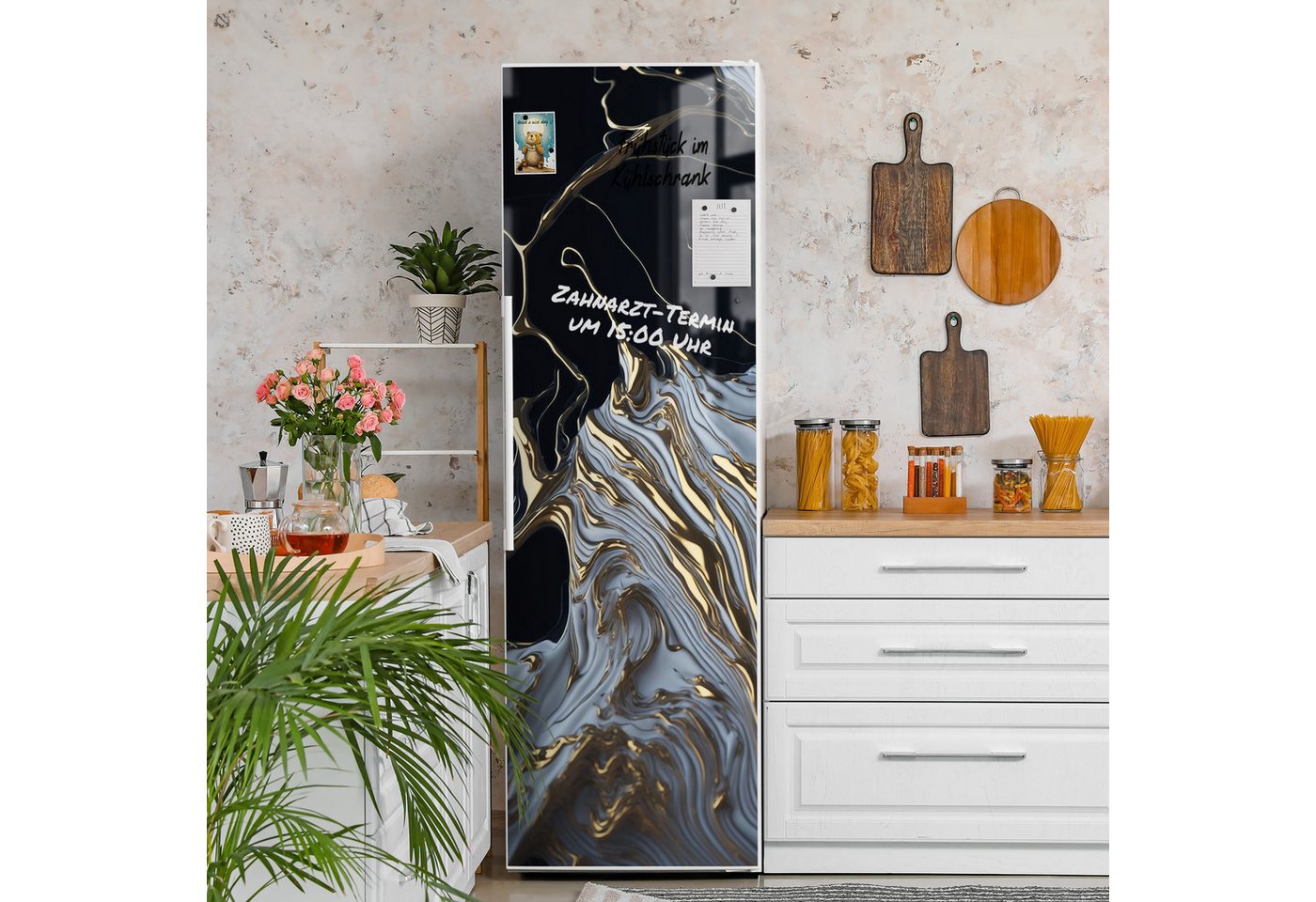 Thumbnail - DEQORI Magnetfolie 'Fließendes Gold', beschreibbar Kühlschrank Magnetmatte magnetisch Magnetfolie