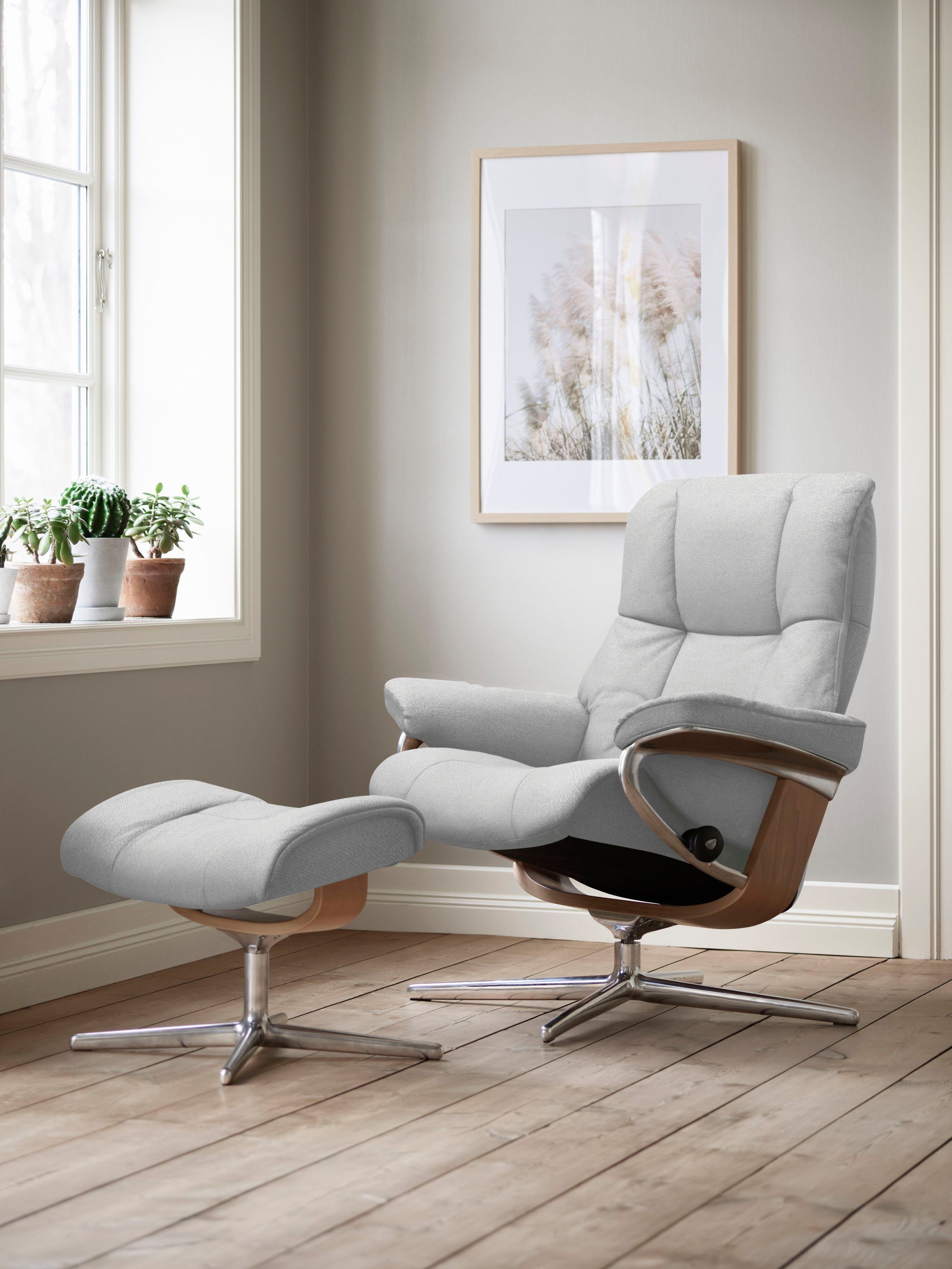 Stressless® Relaxsessel mit Hocker, S, (Set, Holzakzent M L, Base, Mayfair Hocker), Größe mit Cross Relaxsessel mit & Eiche