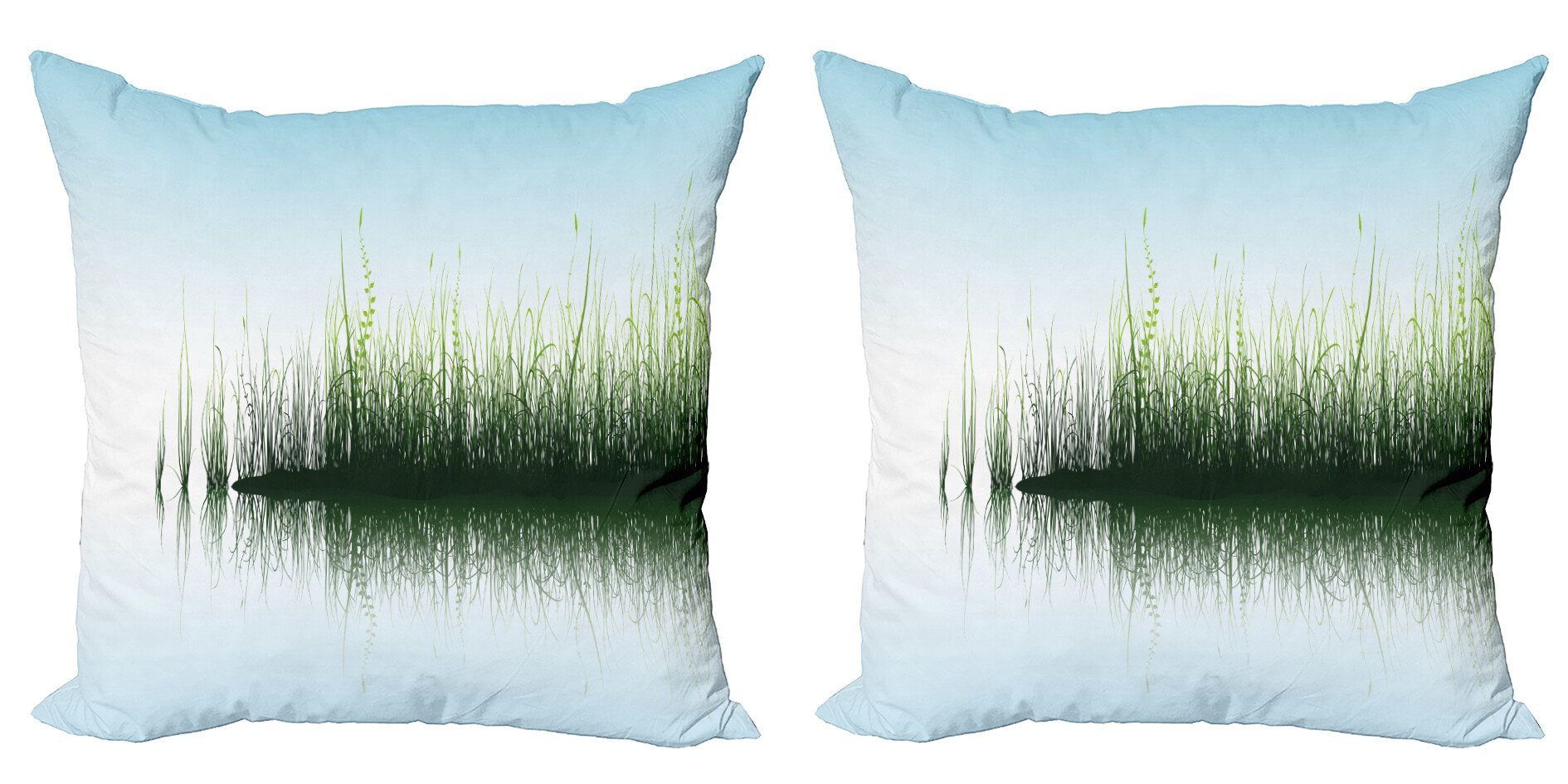 Time (2 Stück), Spring Natur Abakuhaus Accent Digitaldruck, Doppelseitiger Kissenbezüge Lake Modern Sunset