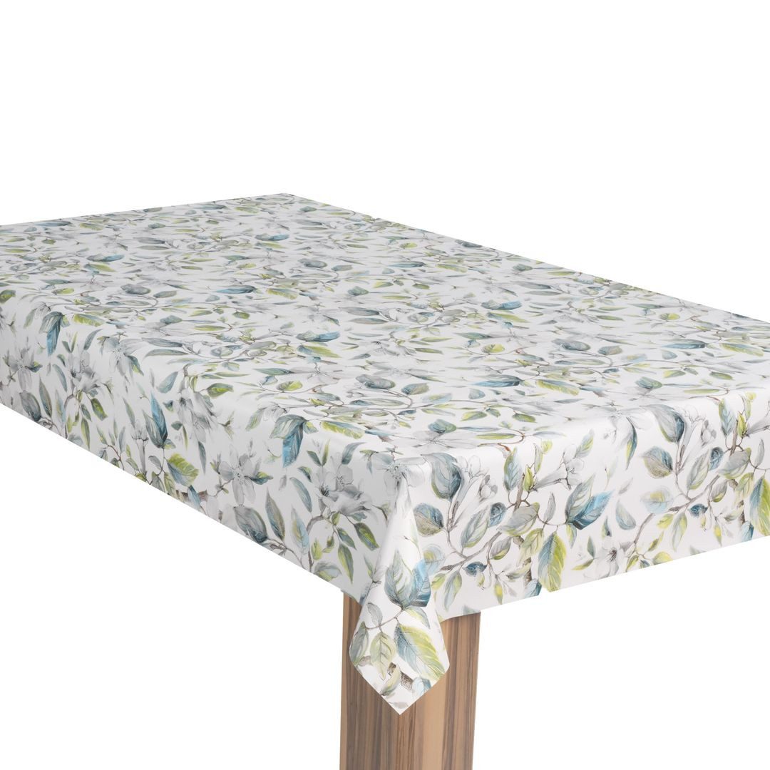 laro Tischdecke Wachstuch-Tischdecke Gartentischdecke Blumen Weiß günstig online kaufen