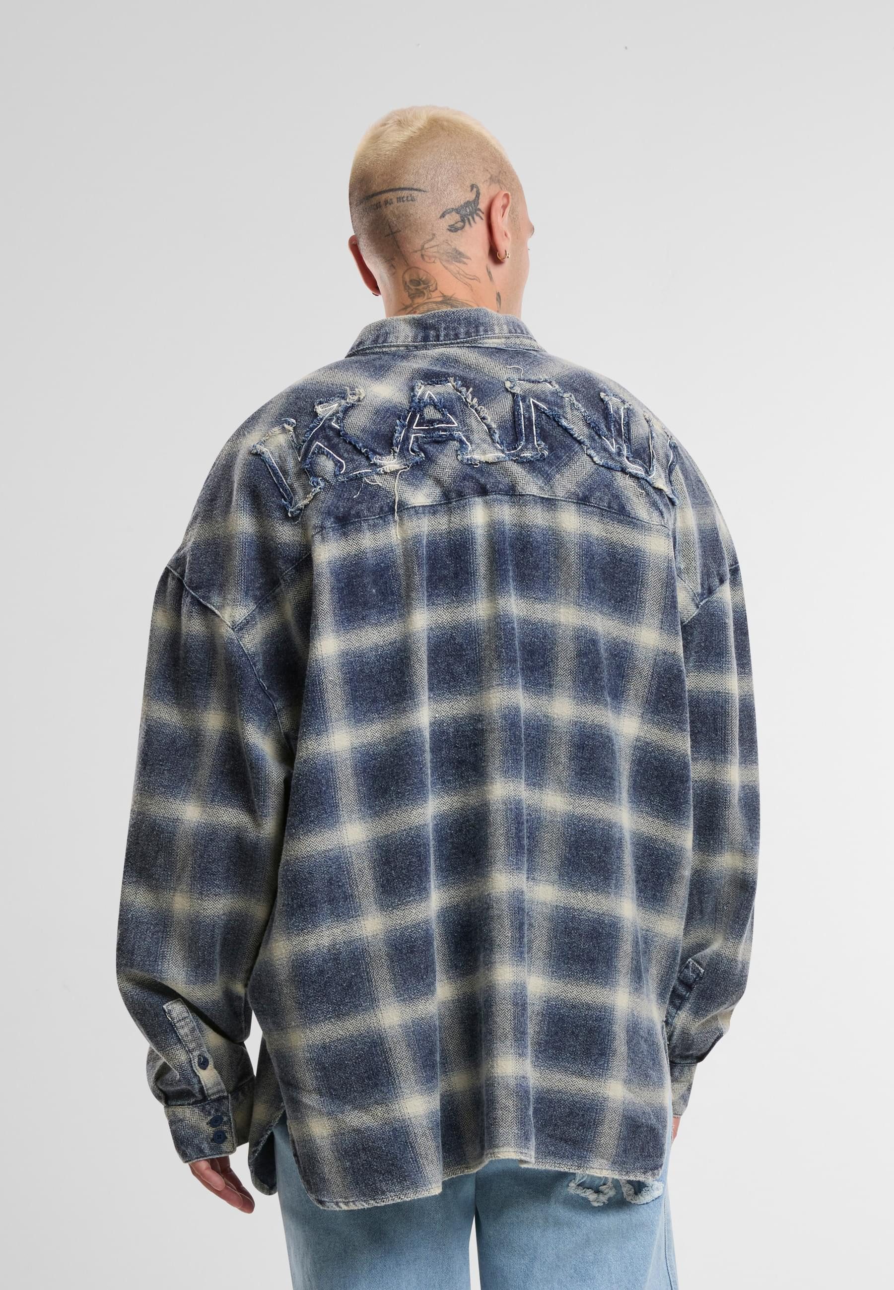 Karl Kani Langarmhemd Karl Kani Karl Kani Small Signature Distressed Check Overshirt (1-tlg)