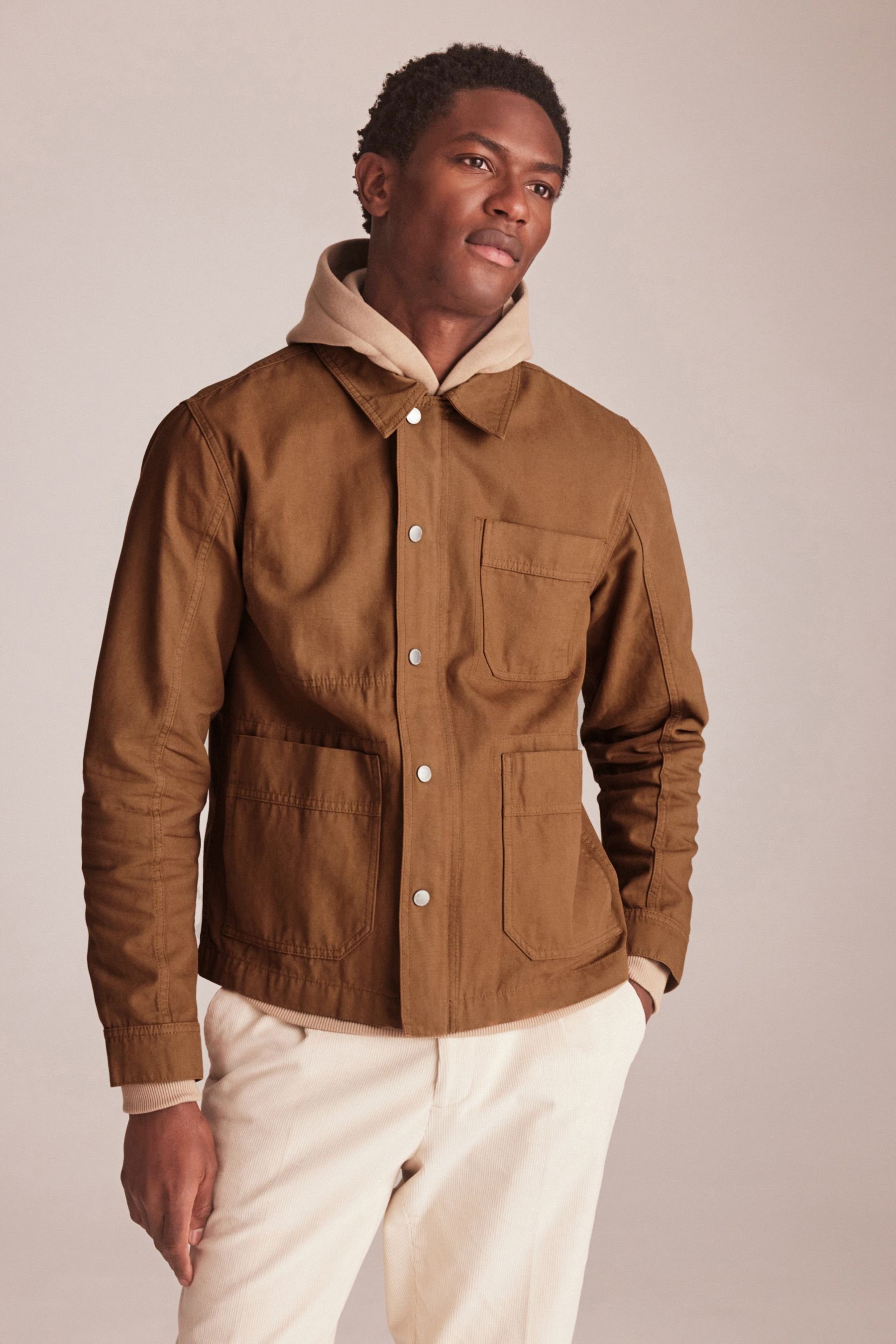 Next Canvasjacke Workwear-Jacke aus Baumwolle (1-St) Tan Brown