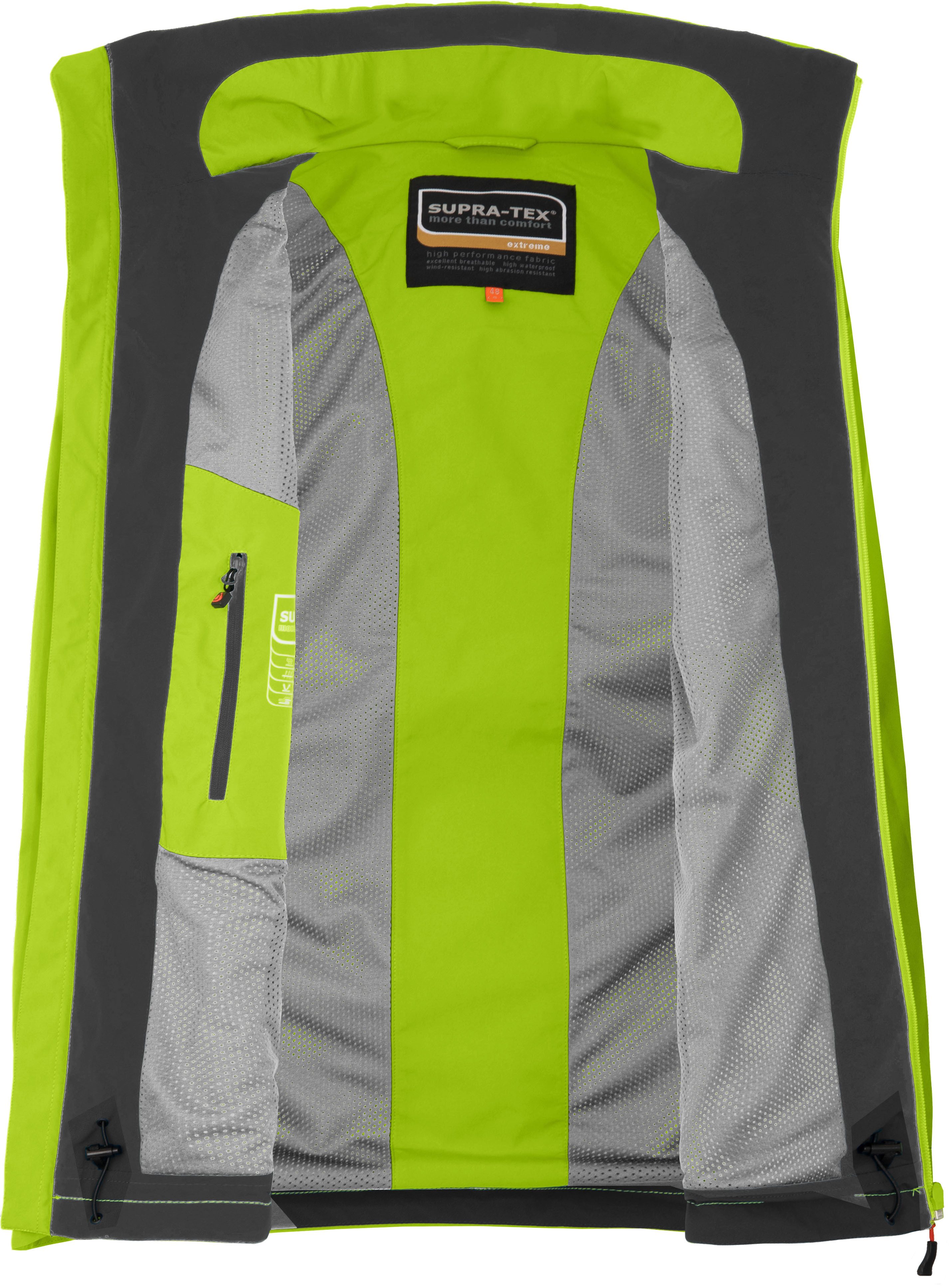 Bergson Regenjacke TALLMOS Herren Regenjacke, Wasserdicht 20.000 mm, Langgrößen, leuchtend grün – Bild 4 von 4