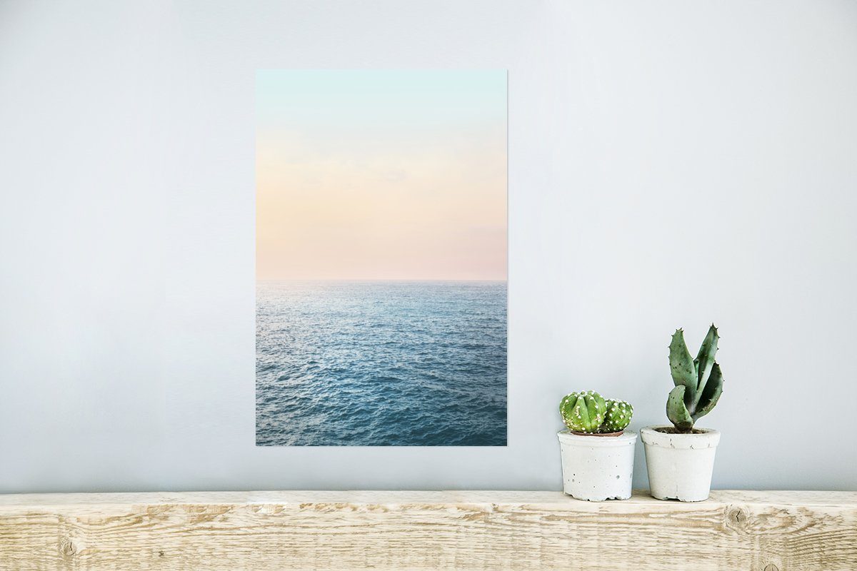 - (1 für Meer - Rahmen St), Sonne Wohnzimmer, - Wasser, Natur Poster, MuchoWow Wandbild, Ohne Wandposter Poster