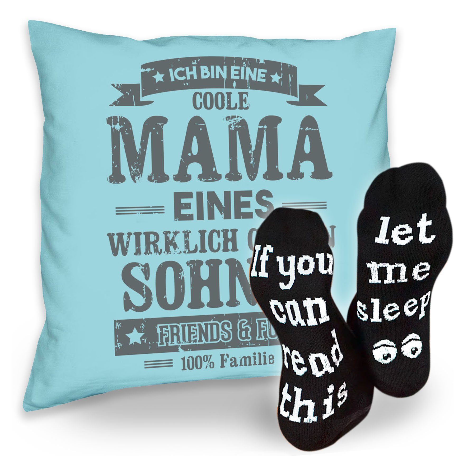 Weihnachten Socken Sohnes Mama Soreso® Geburtstag Geschenke Coole Sleep, Dekokissen Kissen Muttertag Sprüche & hellblau eines