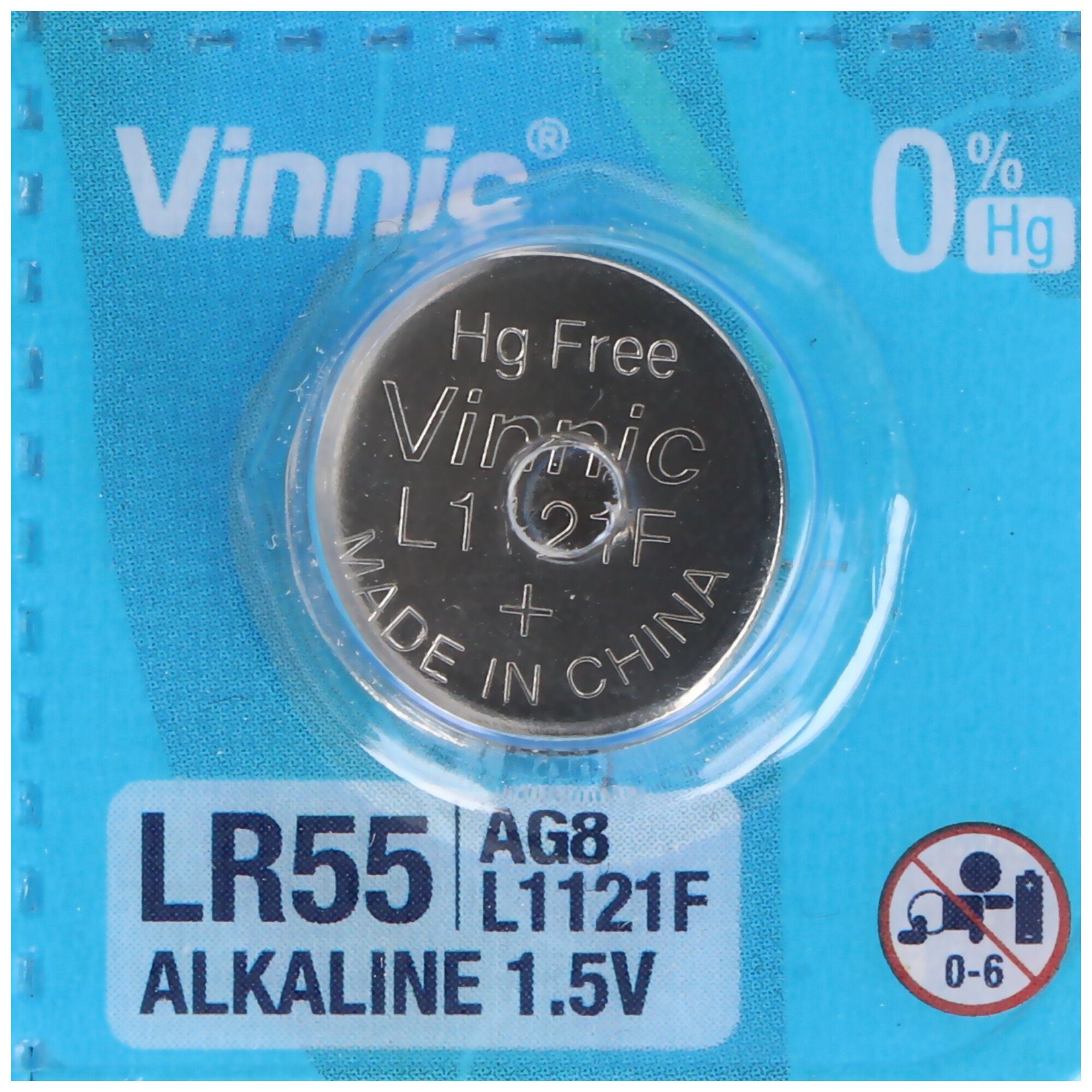 VINNIC 10 Stück LR4230 V8GA, 80, LR55 LR1121, Knopfzelle Batter 191, LR1120, Knopfzelle