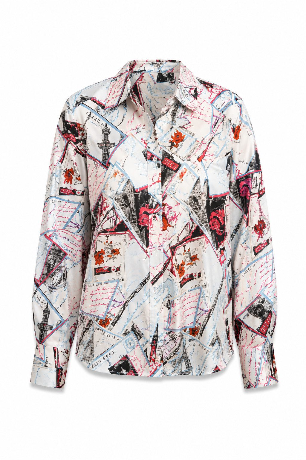Freeman T. Porter Langarmbluse Cali Tokyo Street Bluse - Bluse Damen - Hemdbluse gemustert