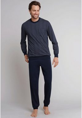 Schiesser Pyjama "Dark Sapphire" (2 tlg) mit Brusttasche, weiche Single-Jersey-Qualität, auch in großen Größen