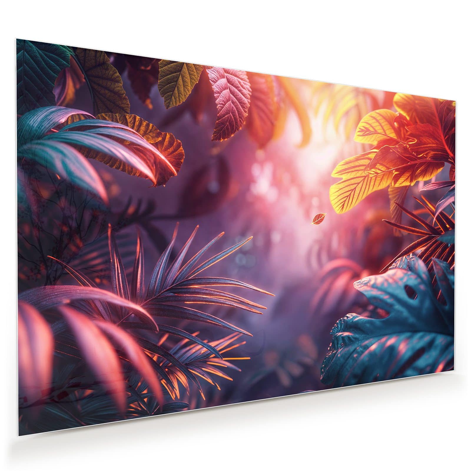 Primedeco Glasbild Wandbild Lichtdurchfluteter Dschungel mit Aufhängung, Bl günstig online kaufen