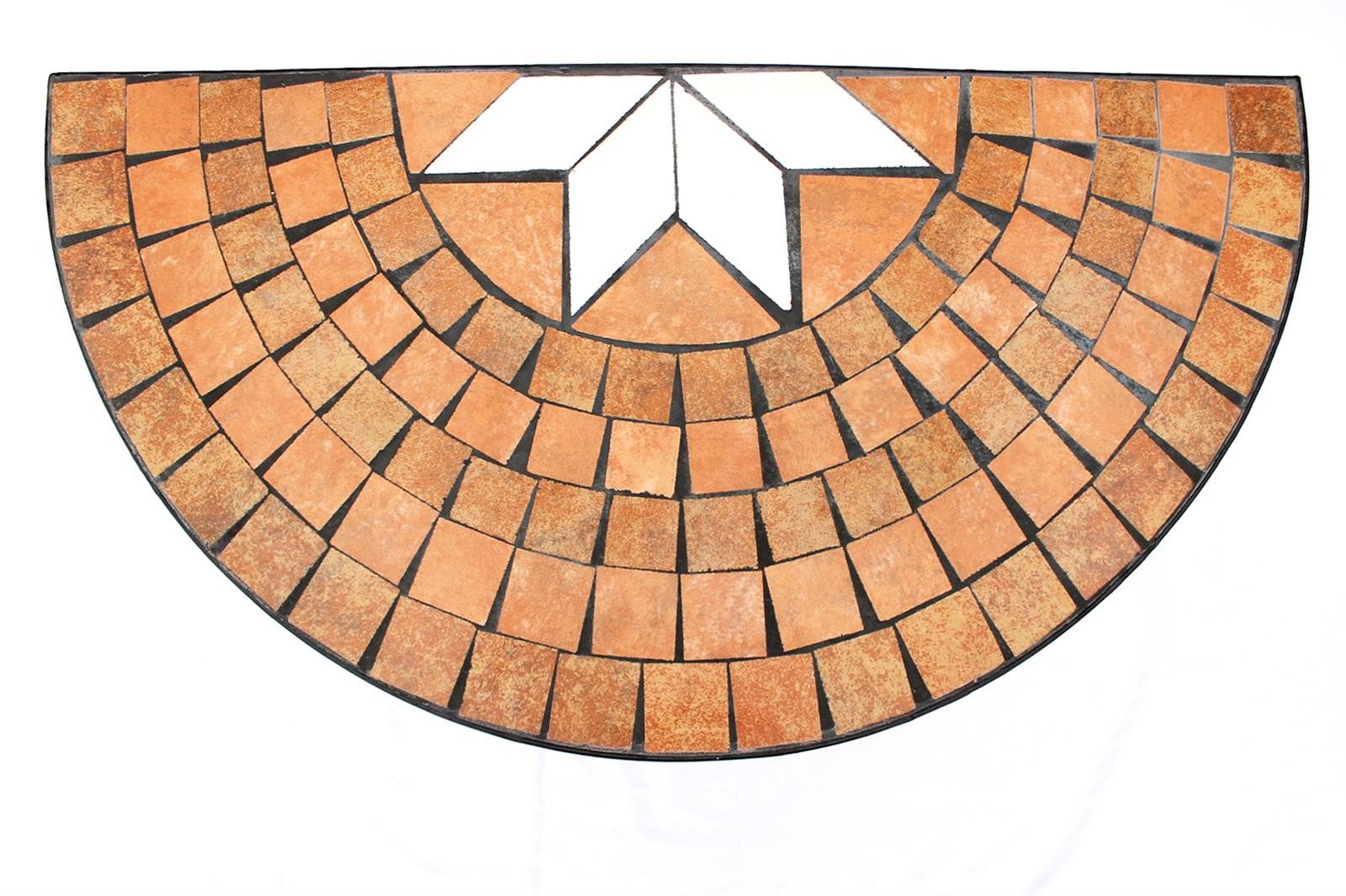 DanDiBo Konsolentisch Tisch Halbrund Konsolentisch Wandtisch Beistelltisch Metall Mosaik – Bild 3 von 5