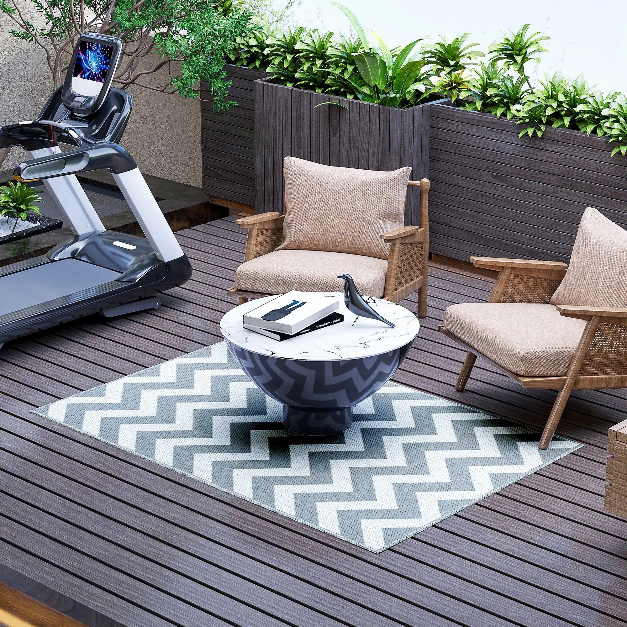BlingBin Outdoorteppich Outdoor-Teppich, wasserdichter Kunststoffteppich, R günstig online kaufen