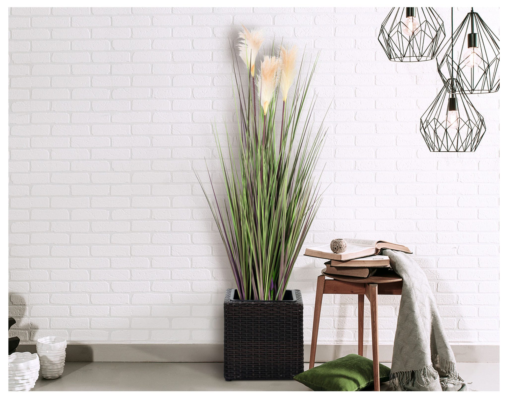 Kunstpflanze Kunstpflanzen Pflanze Neptungras Höhe 120cm Topf 17 cm detailg günstig online kaufen