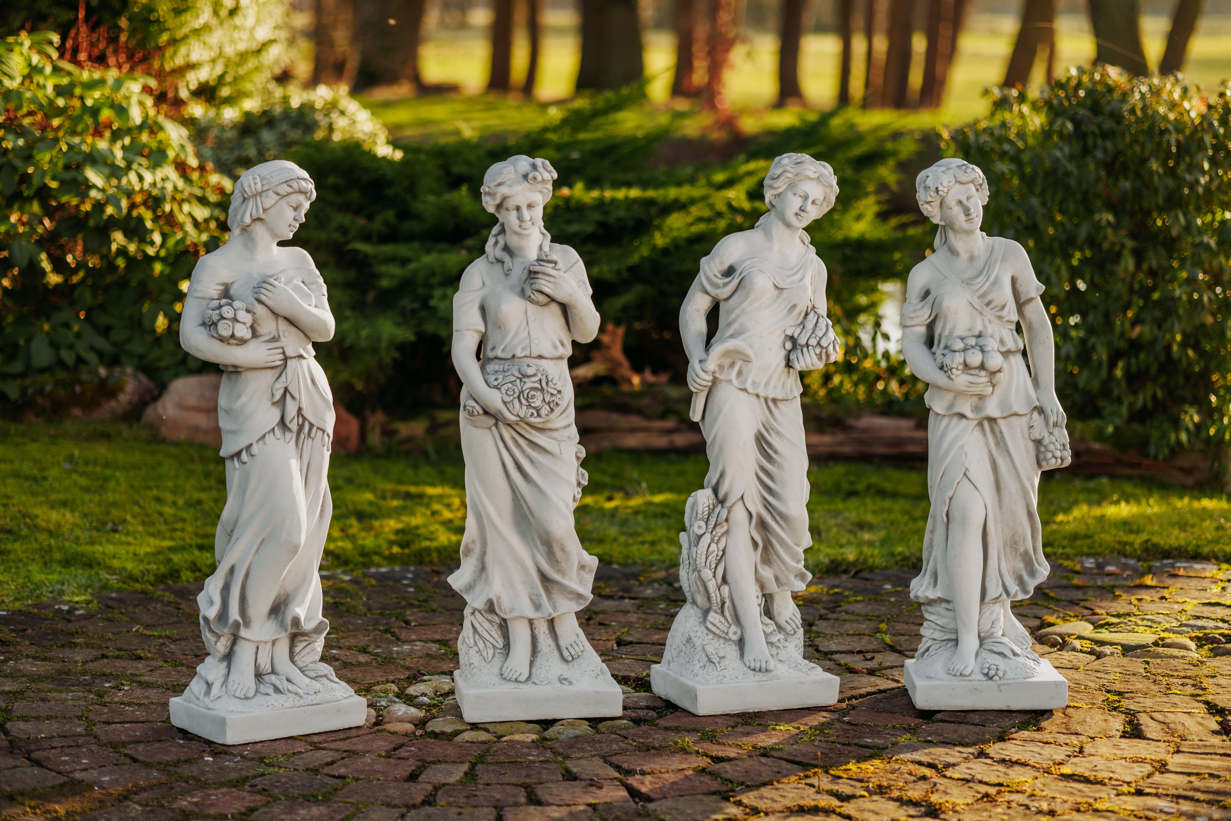 gartendekoparadies.de Gartenfigur 4er-Set - Statuen Skulpturen Vier Jahreszeiten, H. 100 cm, je 55 kg, (4er-Set), Frostsicher