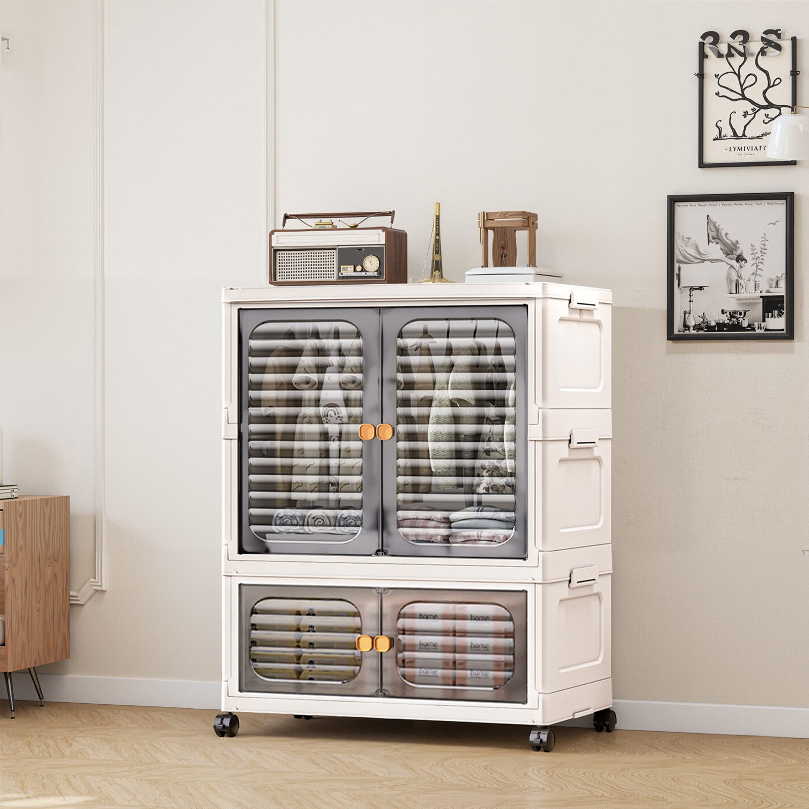 GarveeMore Mehrzweckschrank Kunststoff Mehrschichtig Kleiderschrank Haushal günstig online kaufen