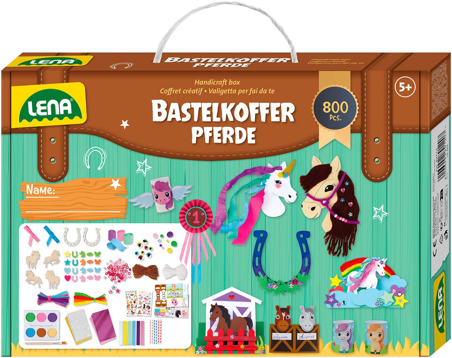 Lena® Kreativset Bastelkoffer Pferde, Premium