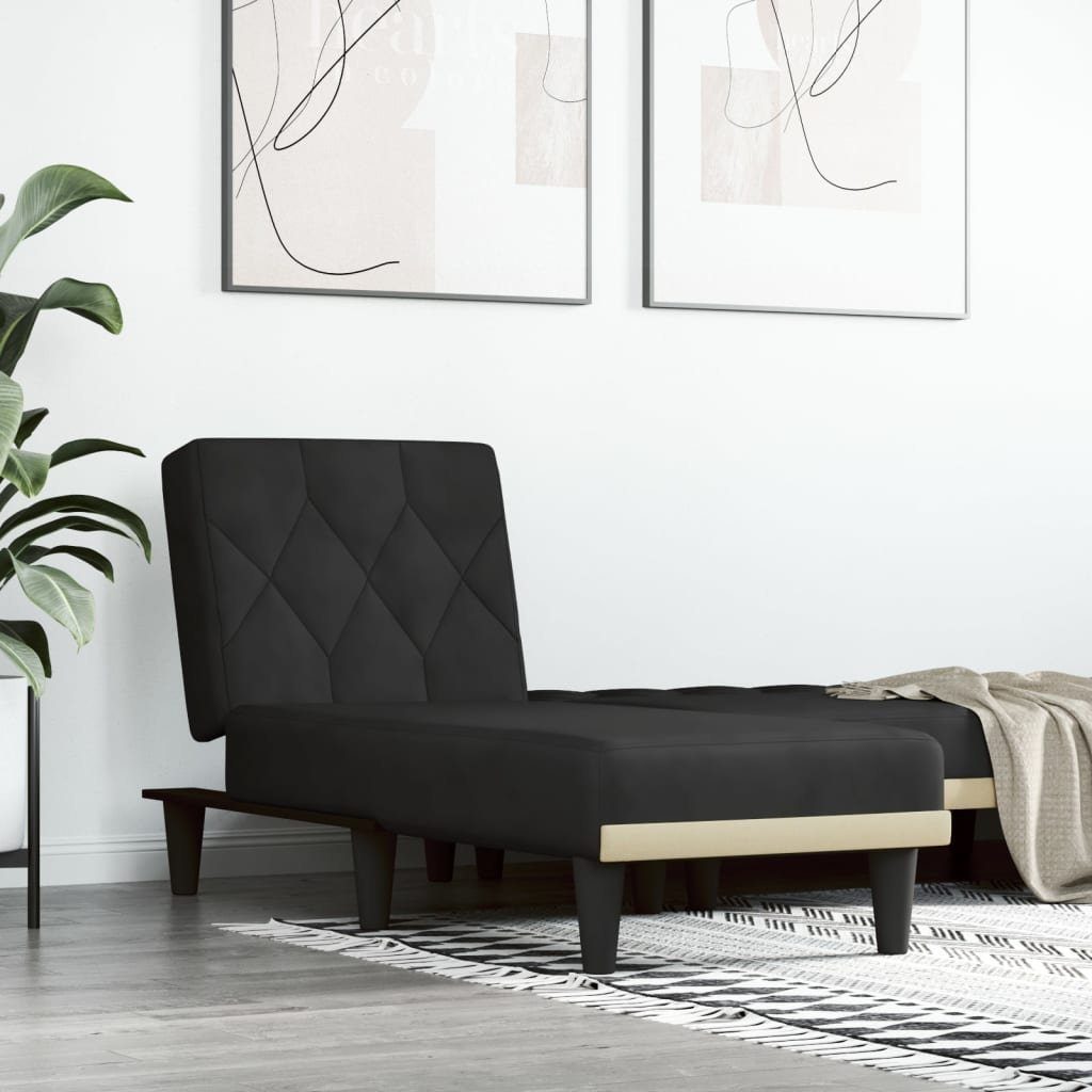 Teile Schwarz 1 Samt, Chaiselongue vidaXL Chaiselongue