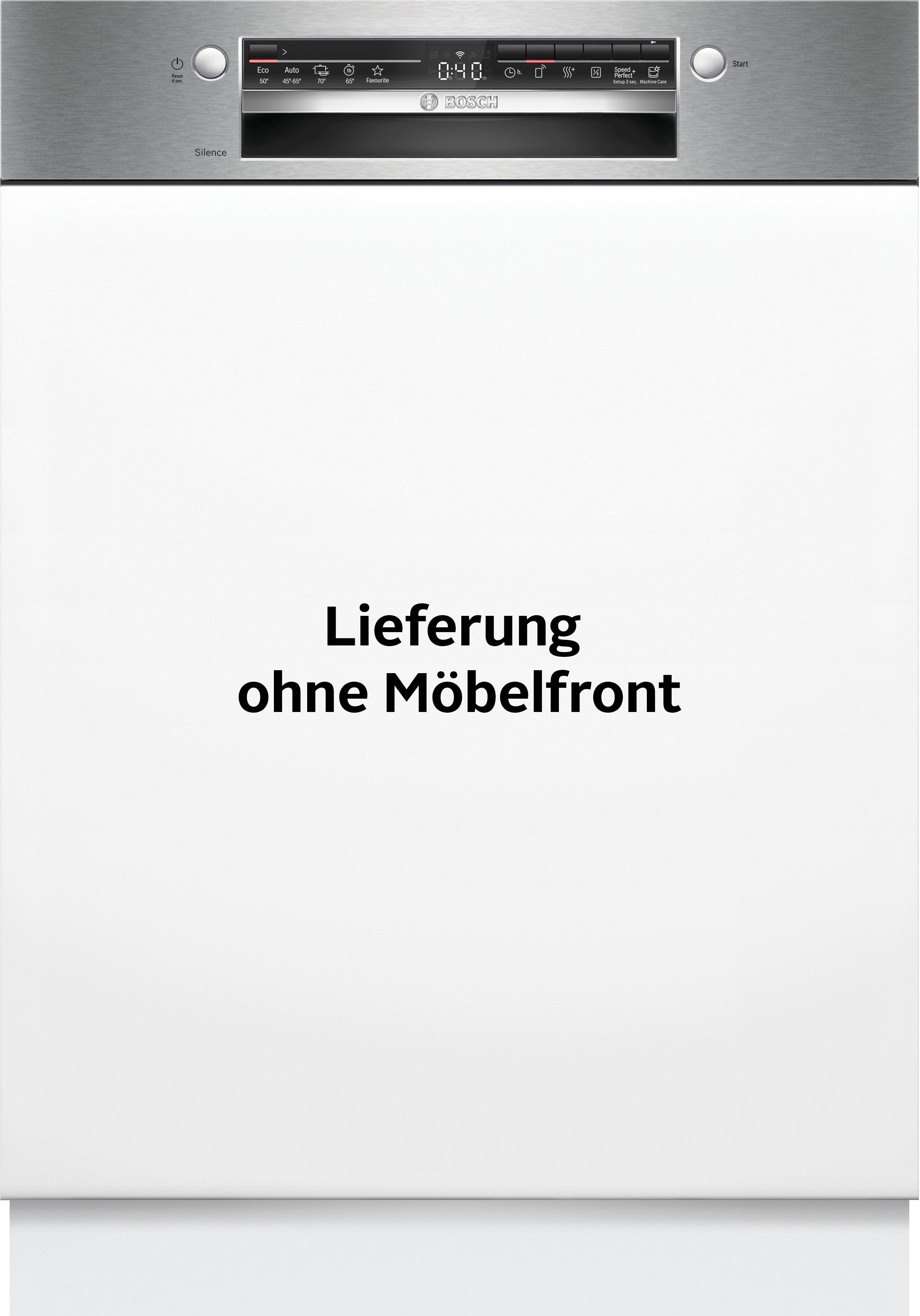 BOSCH teilintegrierbarer Geschirrspüler Serie 2 SMI2HTS08E, 13 Maßgedecke, Geräuschreduktion bis zu 30 Minuten dank Silence on demand
