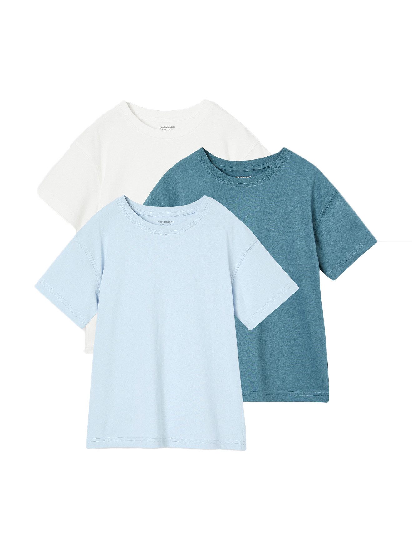 Kurzarmshirt 3er-Pack Jungen T-Shirts BASIC uni