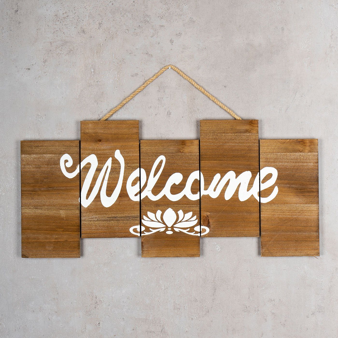 Levandeo® Holzbild, levandeo Schild Welcome Holz günstig online kaufen