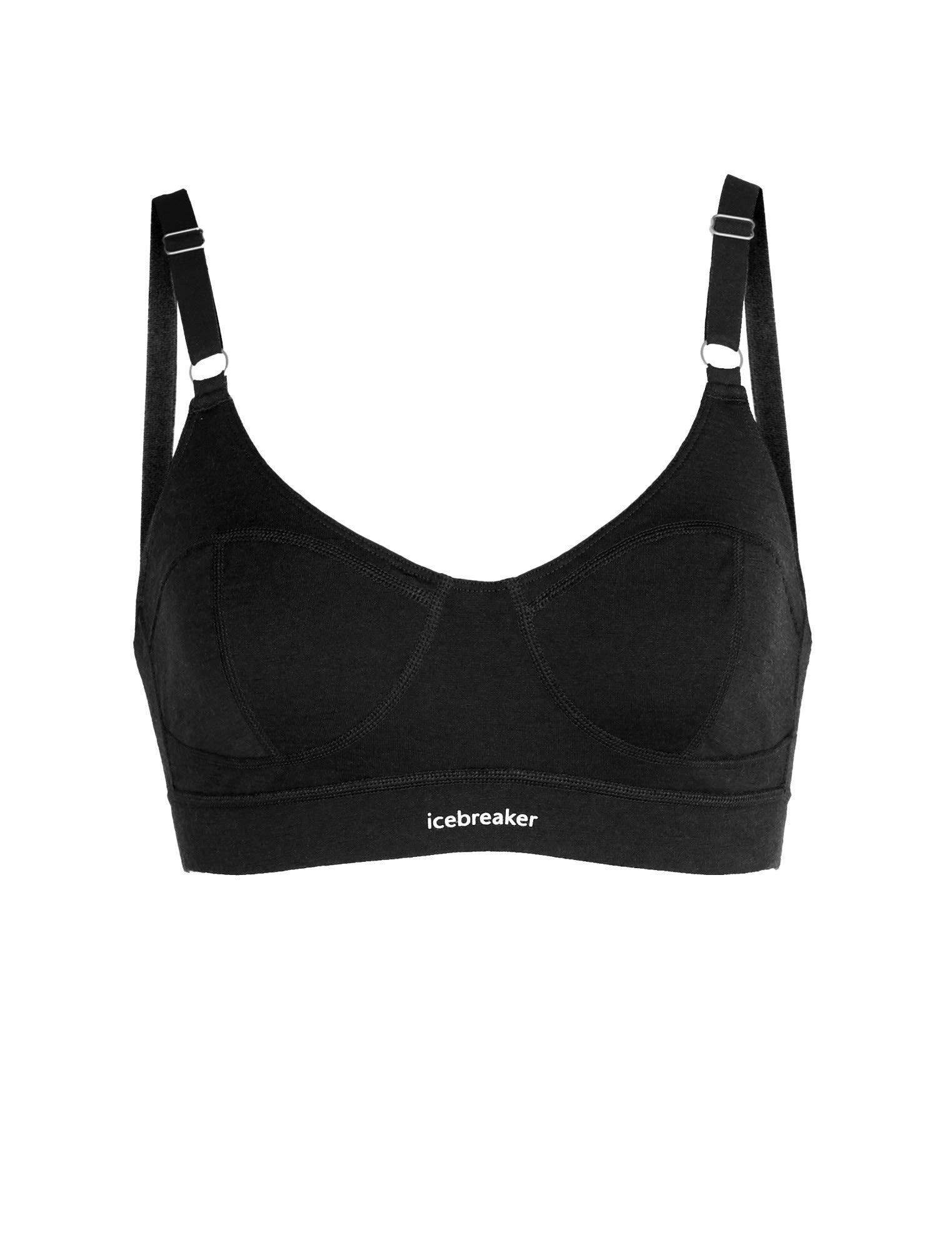 Langarmbluse Queens W Icebreaker Damen Icebreaker Kurzarm-Shirt Bra Clasp Black