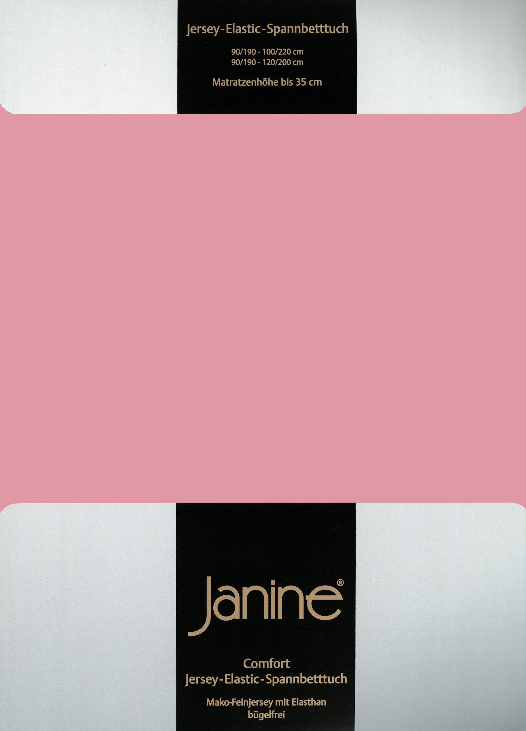 Janine Spannbettlaken ELASTIC 5002 Jersey Bettlaken mit Elasthan, 190 g/m², Jersey-Elasthan, Gummizug: rundum, (1 Stück), für Matratzen bis 35 cm Höhe, 95% Baum – Bild 4 von 5