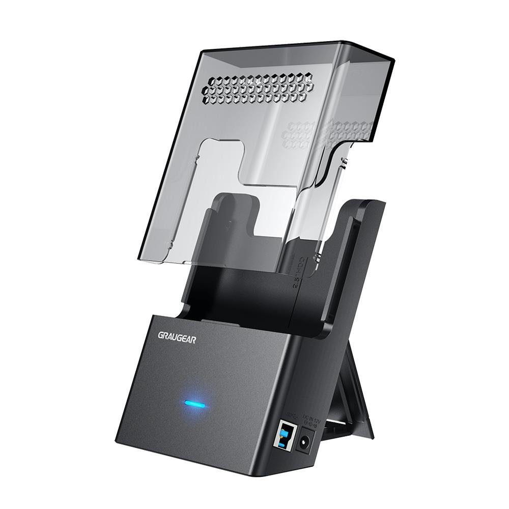 GRAUGEAR Festplatten-Dockingstation G-3502-AC, USB 3.0 Docking Station für 3,5” 2,5“ HDD SSD Festplatten Docks