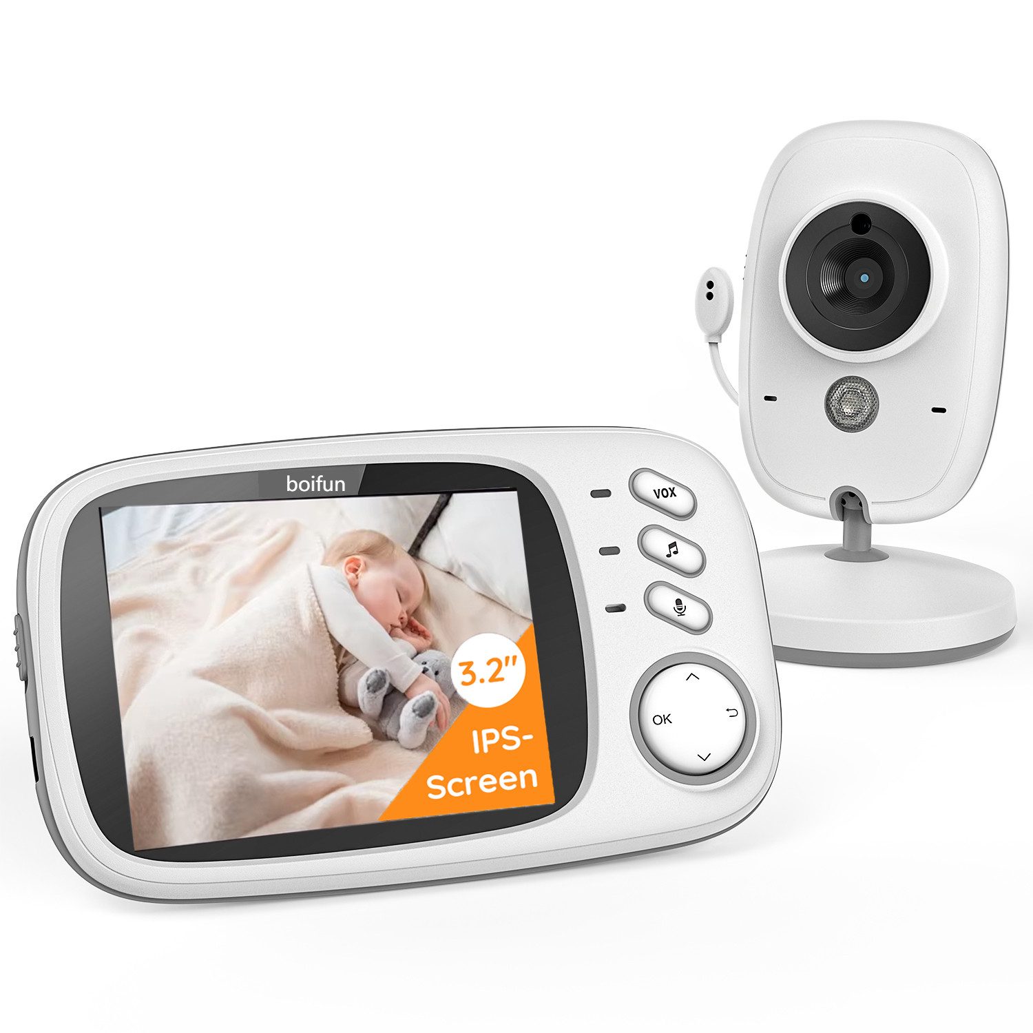 Babyphone Babyphone mit Kamera 3.2 Zoll Video-Babyphone Wireless Nachtsicht