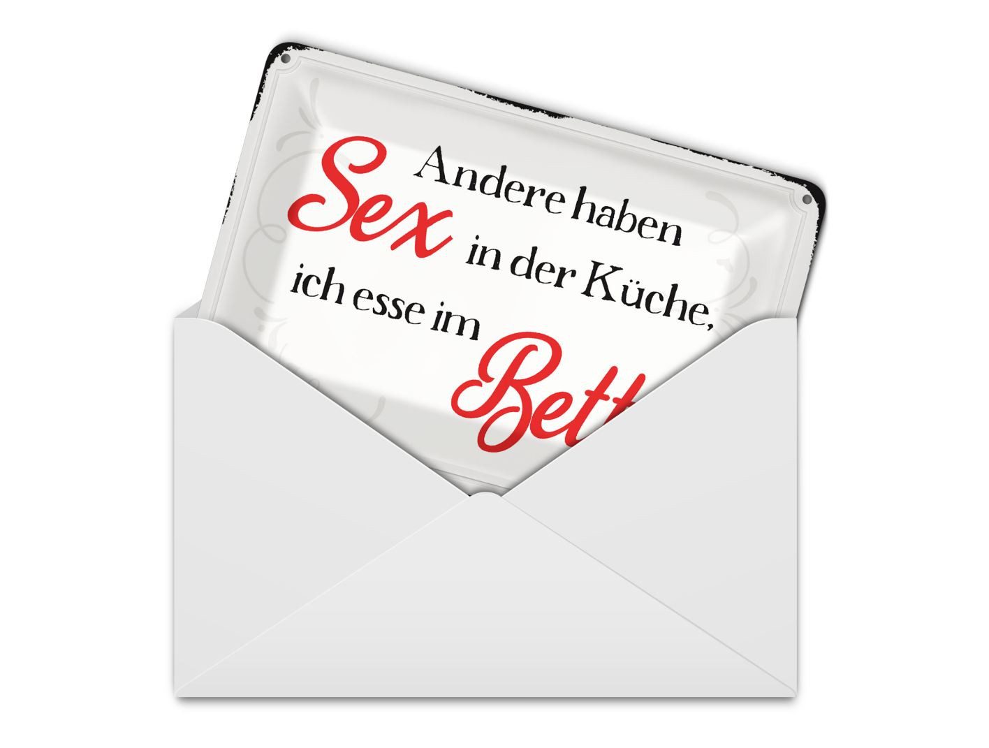 Femer GmbH Postkarte Spruch 14x10 cm Sex in der Küche Bett, unfrankiert