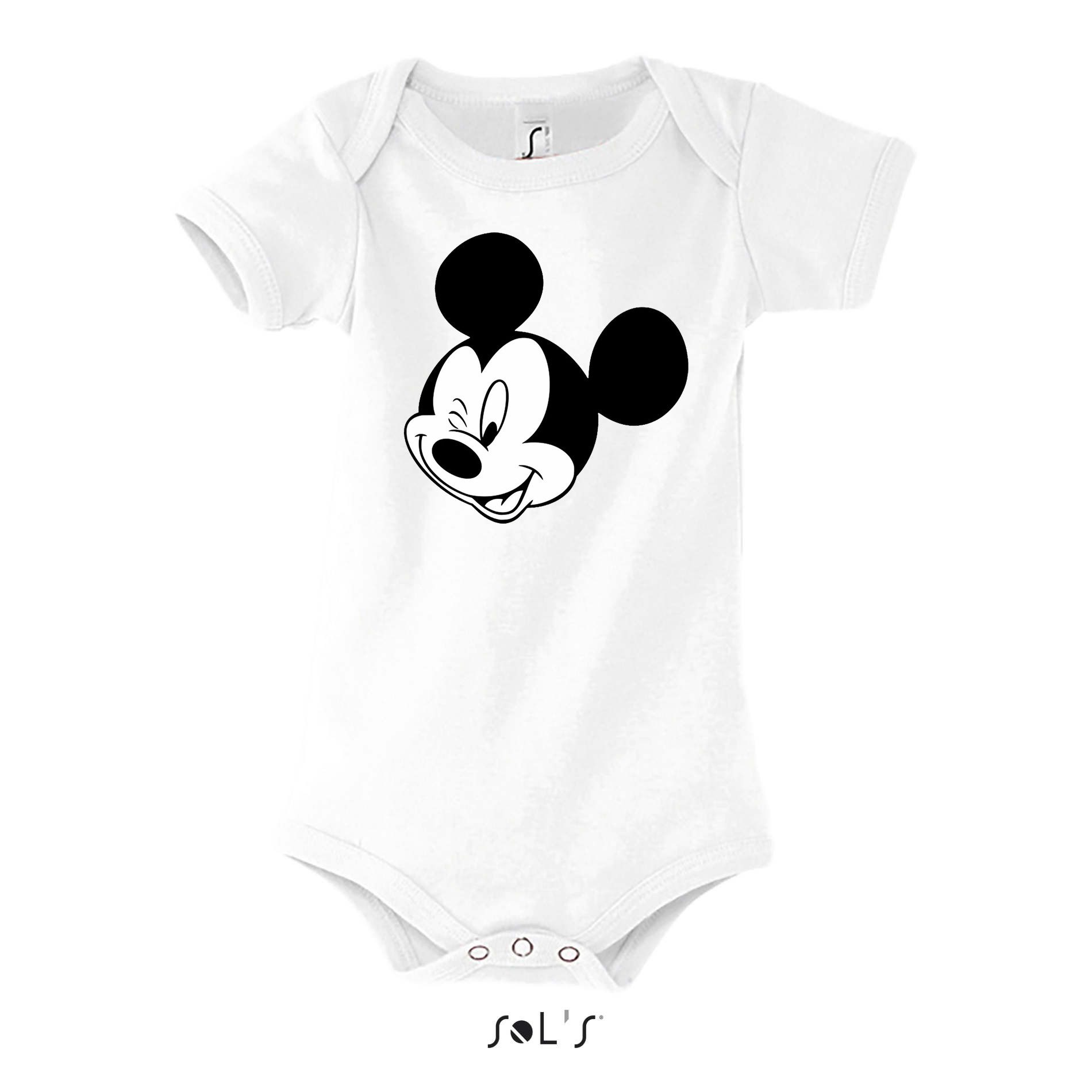 Strampler MickeyZwinker Baby Body Maus Gesicht Print Baumwolle Komfort