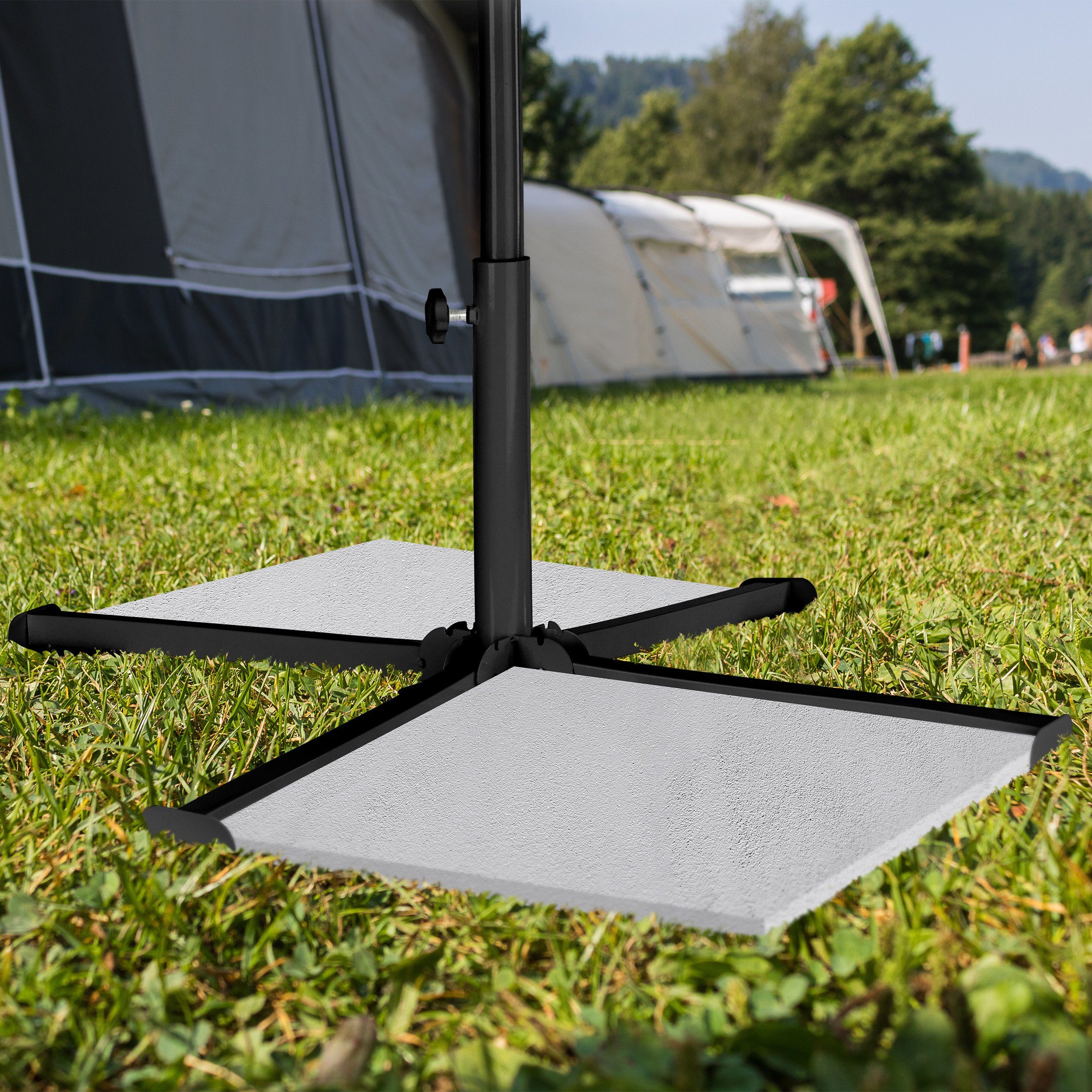 relaxdays Schirmhalter Platten Sonnenschirmständer schwarz günstig online kaufen