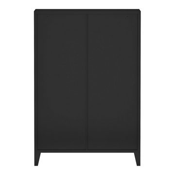 en.casa Mehrzweckschrank »Hamina« Büroschrank mit 6 Türen 80x140x113 cm Schwarz