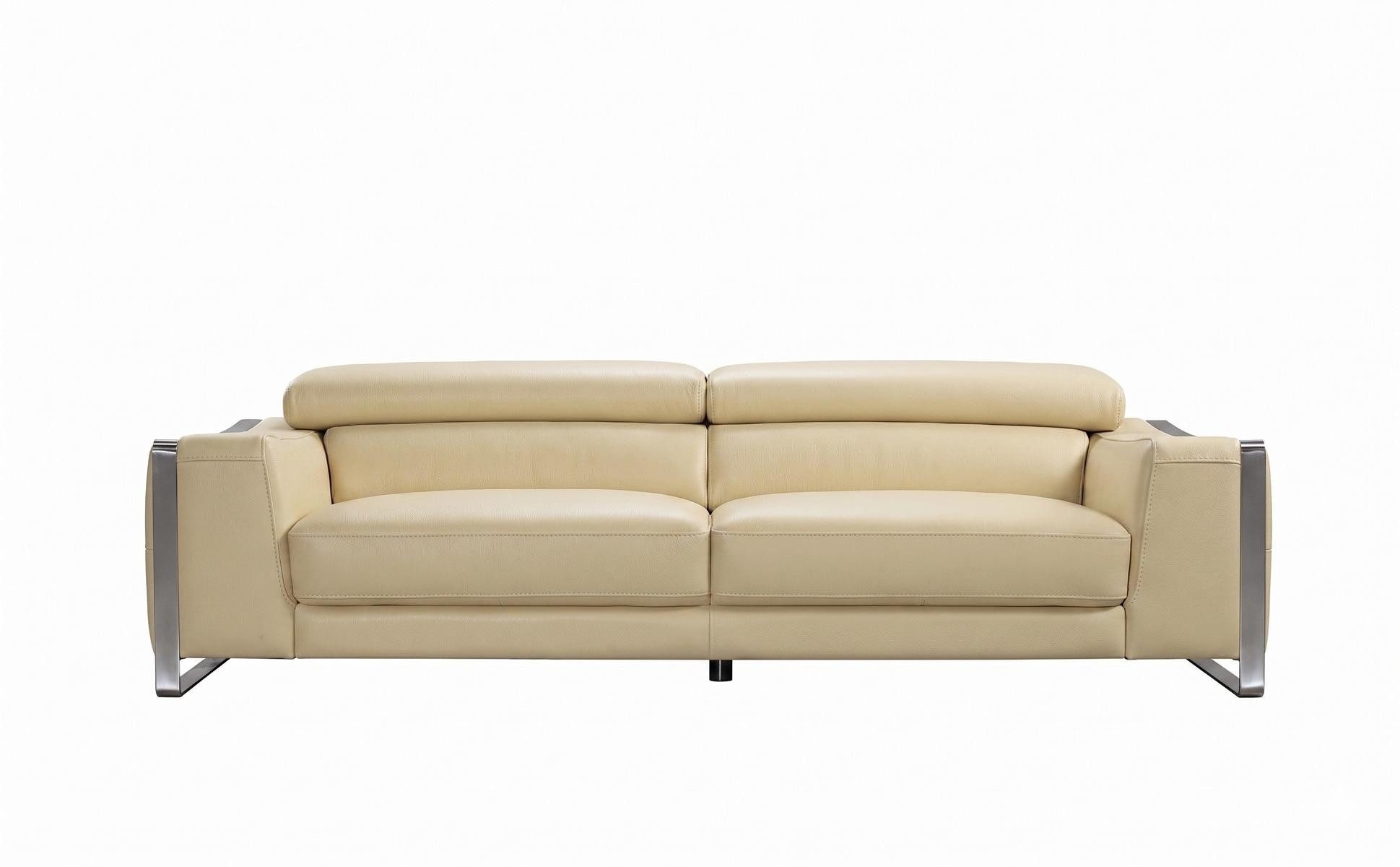 Salottini Sofa Luxus XL 3er Sofa Andrea 3-Sitzer Leder Couch Ledersofa beige, Handarbeit