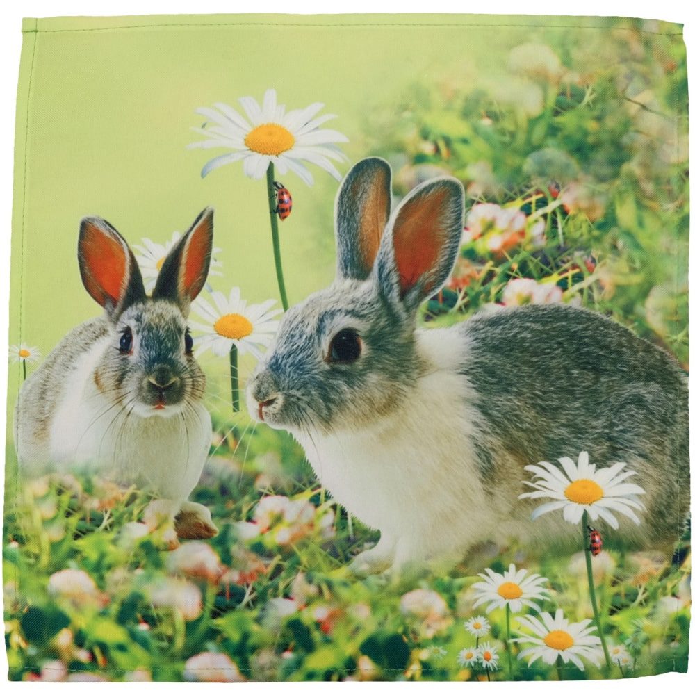 matches21 HOME & HOBBY Tischdecke Tischdeckchen PIA Hasen Fotodruck Ostern Polyester 40 x 40 cm (1-tlg), Pflegeleicht & waschbar bei 30 °C