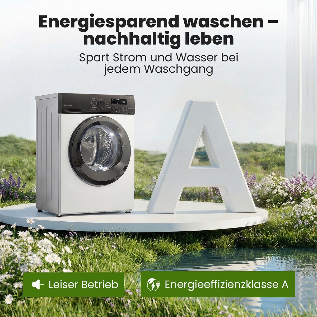 BOMANN Waschmaschine WA 7162, 6 kg, 1000 U/min, 6kg, Invertermotor, 5 Jahre Motor-Garantie