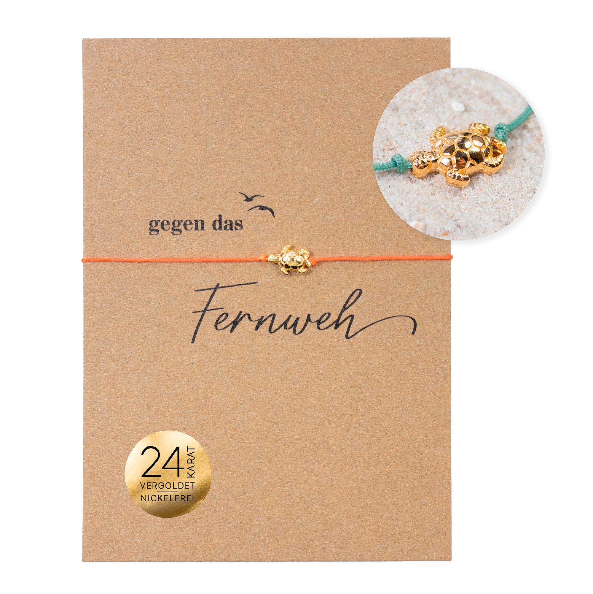 Armband Set Armband auf Karte - Schildkröte - Gegen das Fernweh