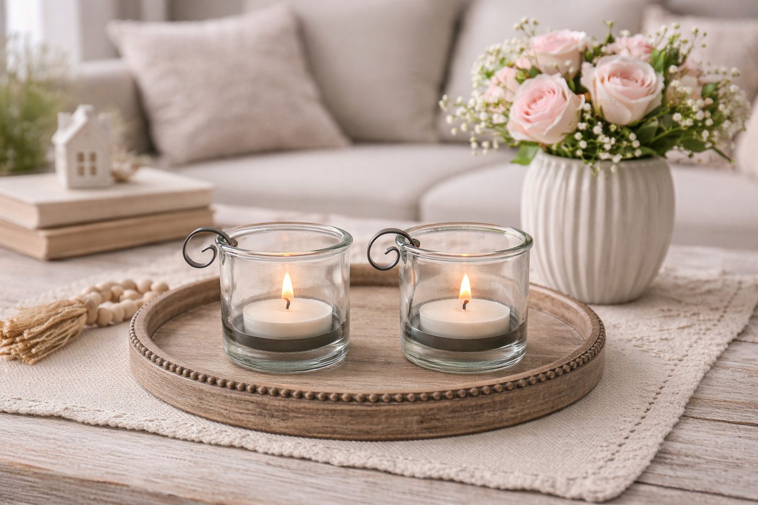 finehomegarden Windlicht 2x Teelichtglas klar Kerzenhalter H10cm + H12cm Teelichthalter Deko (Set, 2 St., 2 Gläser / 2 Einsätze), mit herausnehmbarer Halterung Metall für Teelicht 2Größen wählbar