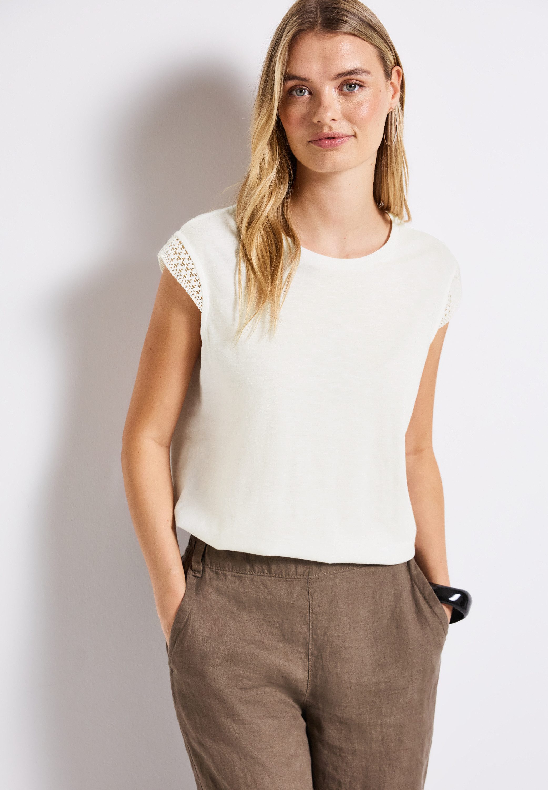 STREET ONE Shirttop mit Häkeldetails