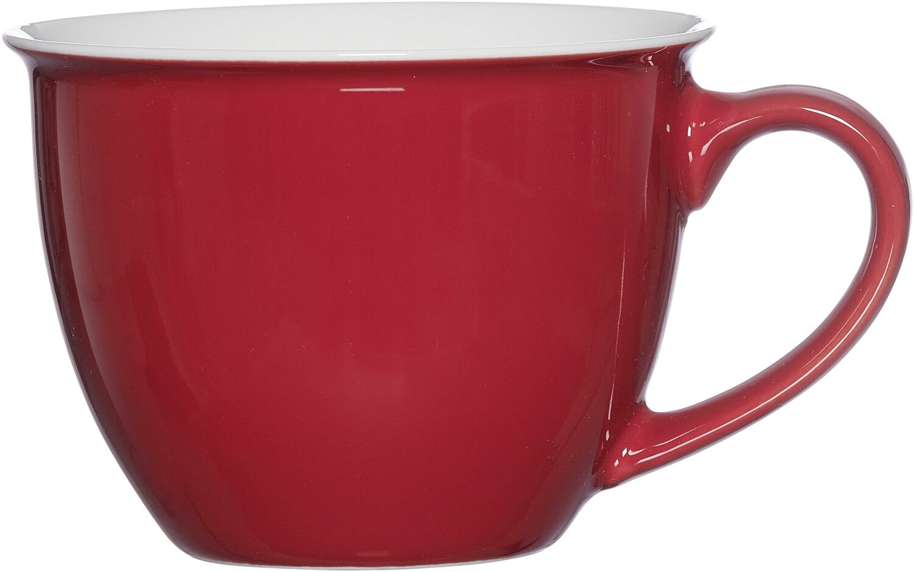 Ritzenhoff & Breker Tasse Porzellan Jumbo Obertasse Doppio rot 360 ml, Porzellan