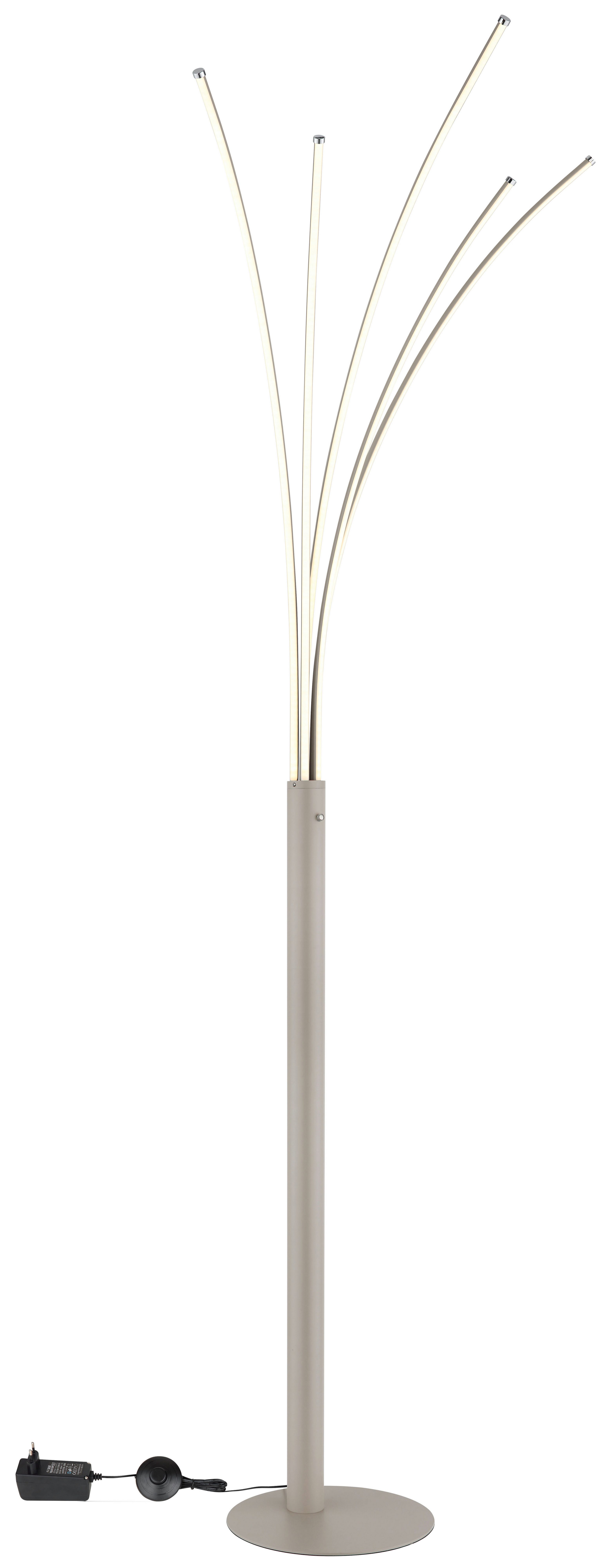 GLOBO LIGHTING Stehlampe BIZZY, LED fest integriert, LED Stehleuchte sandfarben, Touchdimmer, 3-Stufen, 3000K warm