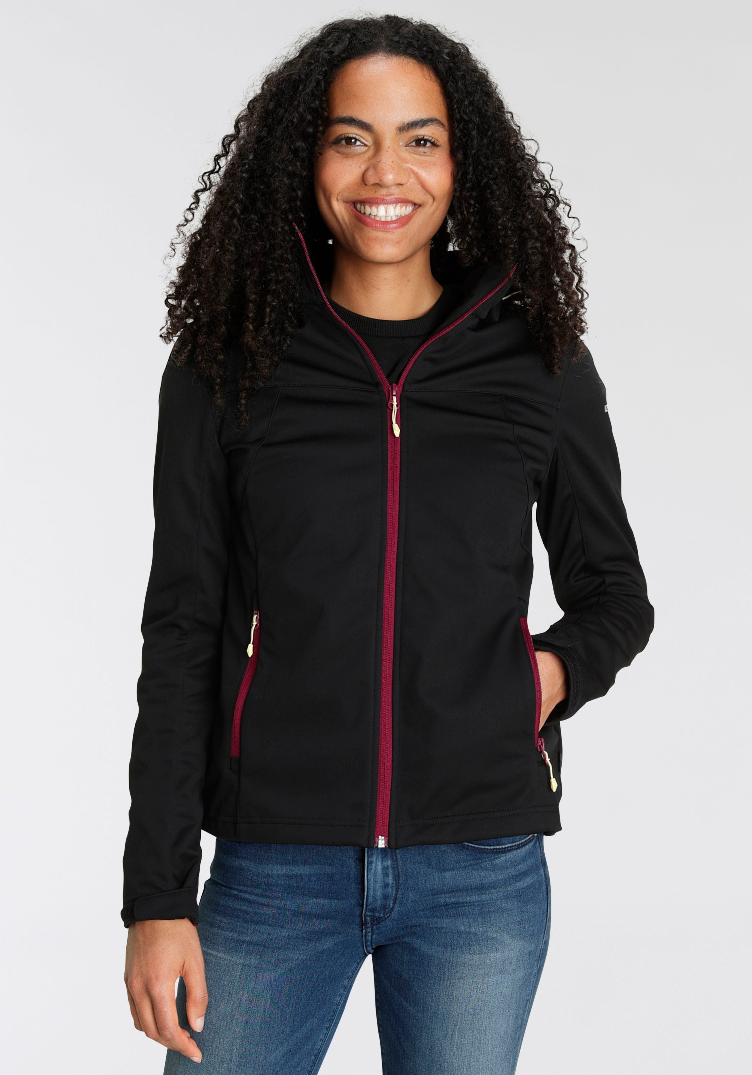 Winddicht & Wasserdicht black Softshelljacke BOISE Icepeak SOFTSHELLJACKE D