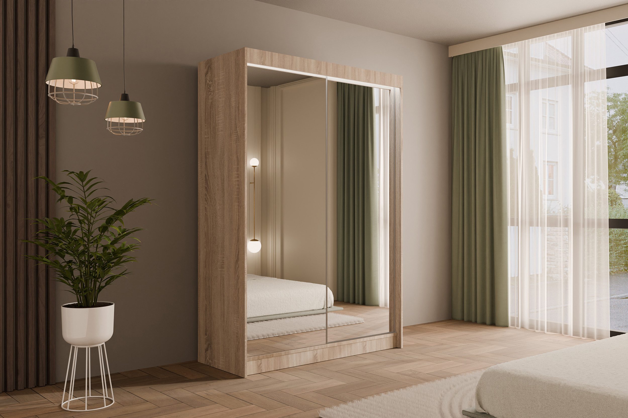 ALTDECOR Schiebetürenschrank AMOHA (Kleiderschrank Garderobenschrank mit vi günstig online kaufen